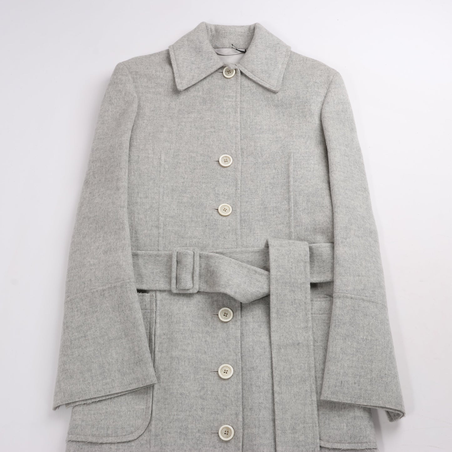 Helmut Lang Double-Face Wool Coat in Grey, Size XS
