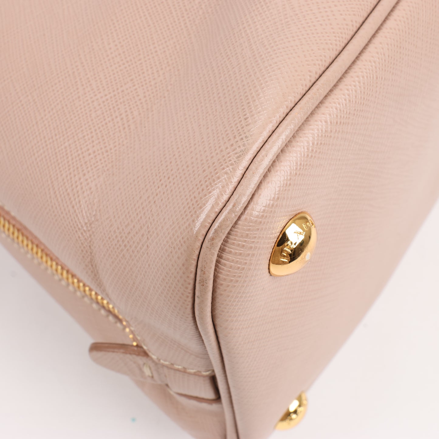 Prada Promenade Saffiano Lux Leather Handbag in Beige