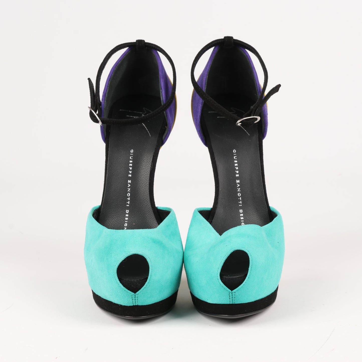 GIUSEPPE ZANNOTTI D'Orsay-Pumps aus Wildleder mit Farbblockmuster