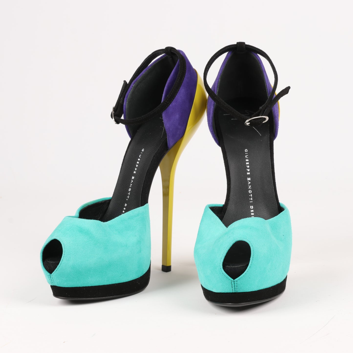 GIUSEPPE ZANNOTTI D'Orsay-Pumps aus Wildleder mit Farbblockmuster