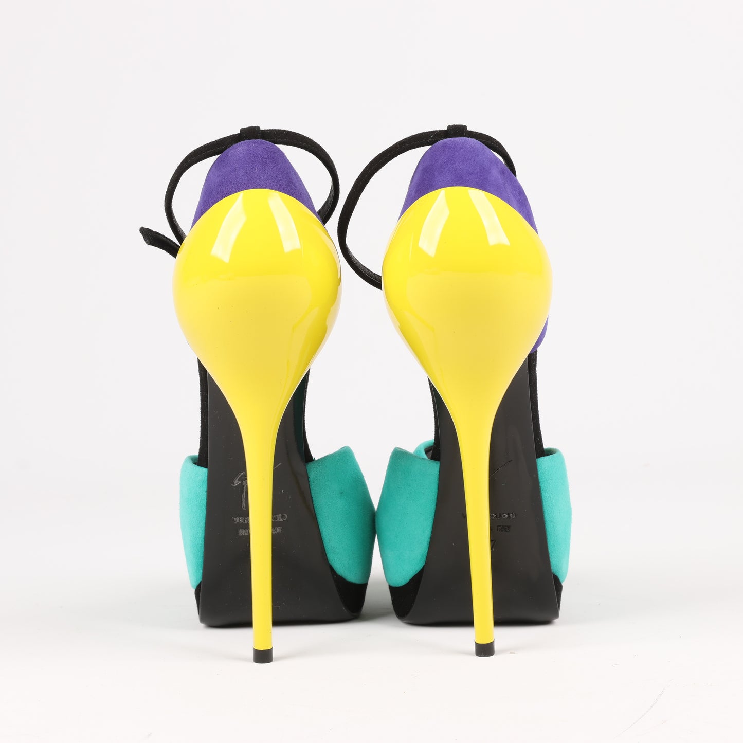 GIUSEPPE ZANNOTTI D'Orsay-Pumps aus Wildleder mit Farbblockmuster