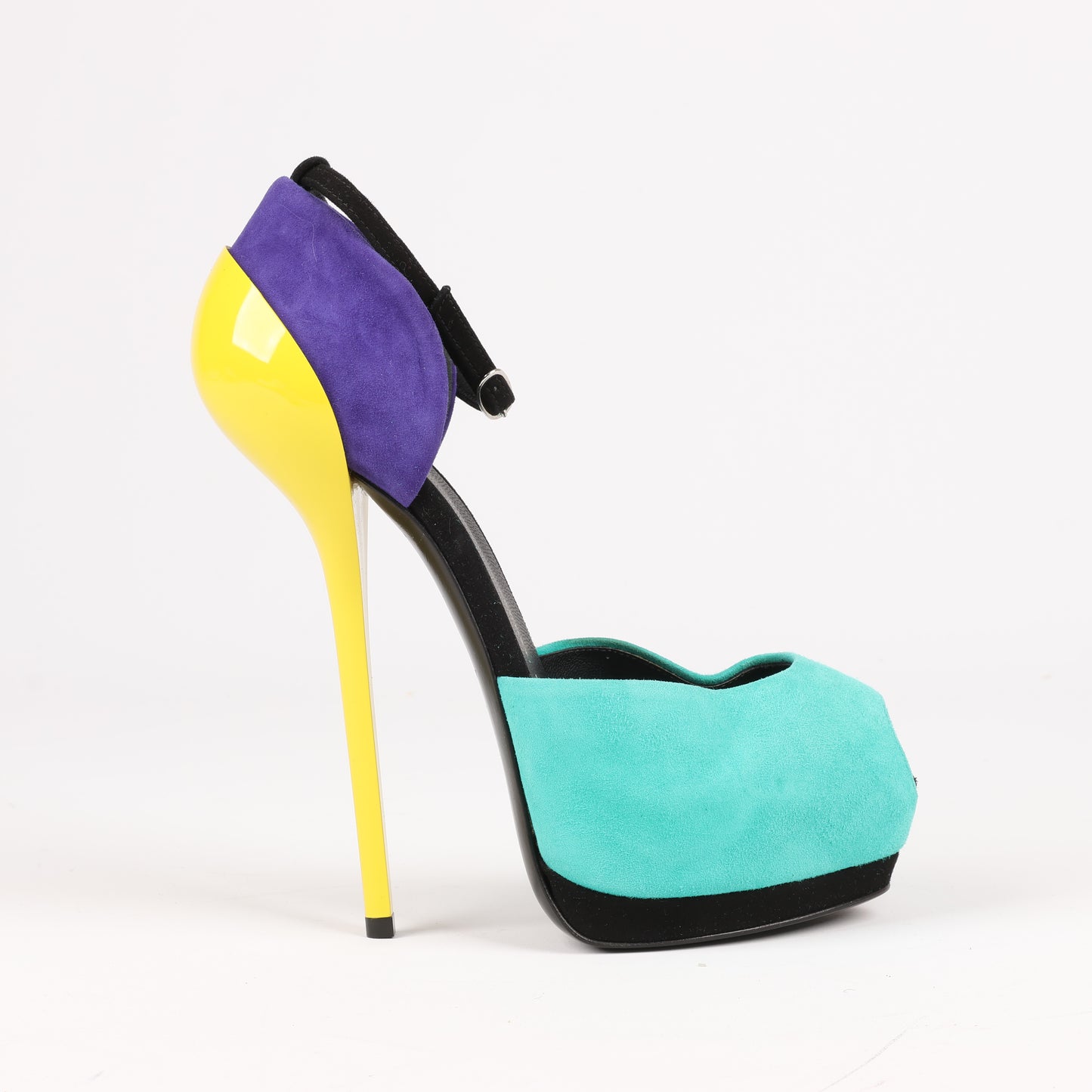 GIUSEPPE ZANNOTTI D'Orsay-Pumps aus Wildleder mit Farbblockmuster