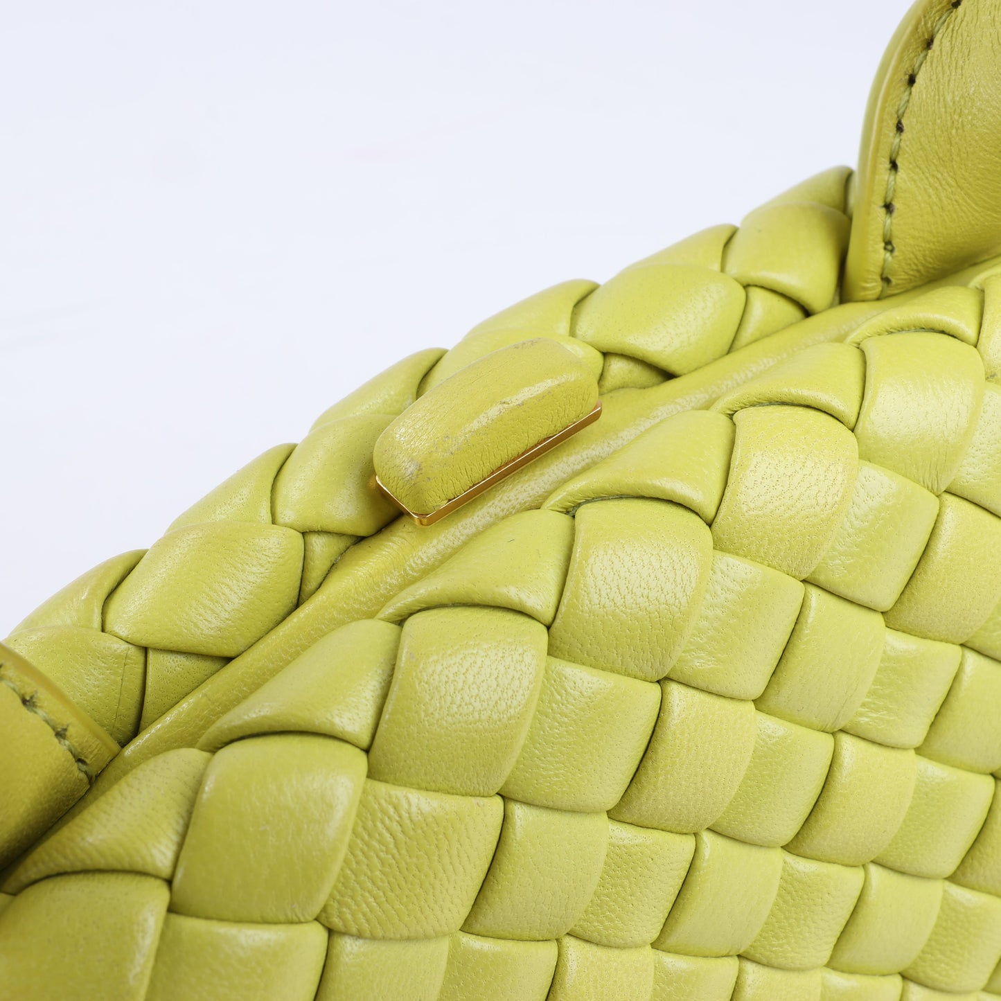Bottega Veneta – Kleine 2-Wege-Handtasche aus Intrecciato-Leder in Gelbgrün