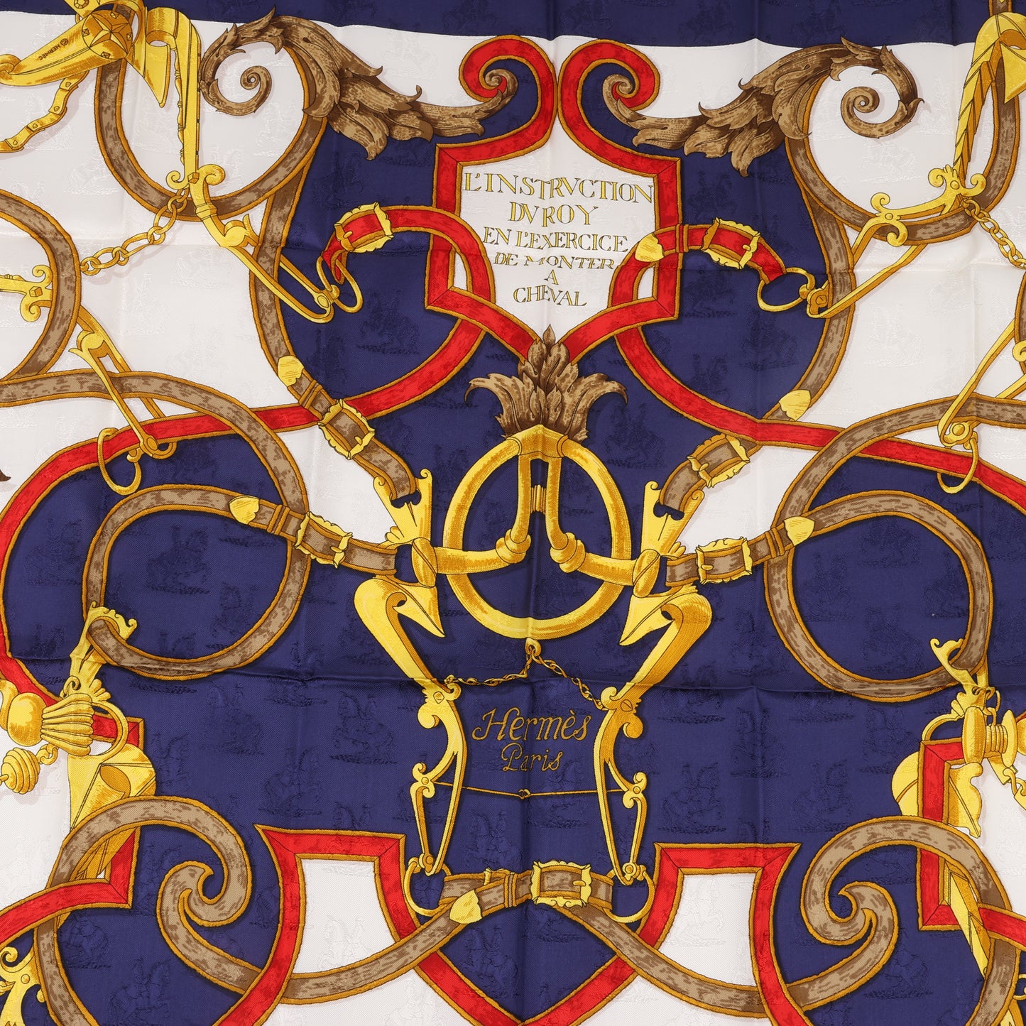 Hermès Carré 90 " L’INSTRVCTION DV ROY" 100% Silk Scarf