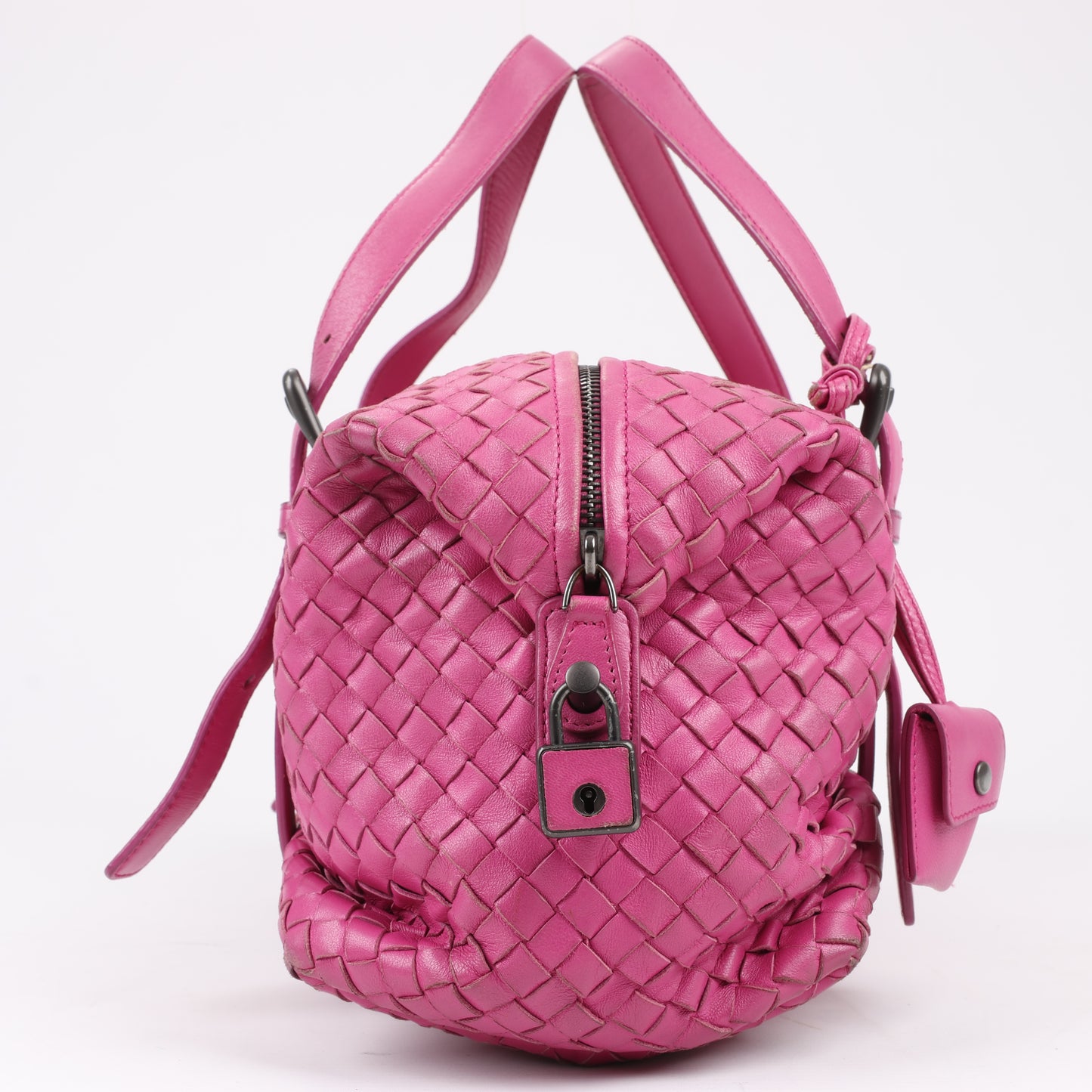 BOTTEGA VENETA Intrecciato Leather Handbag in Pink