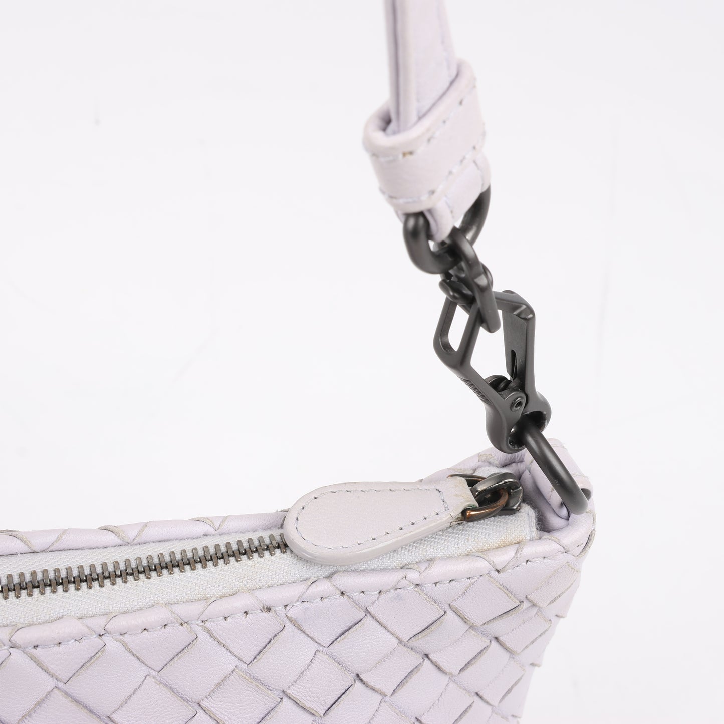 Bottega Veneta Intrecciato Leather Shoulder Bag in Light Purple
