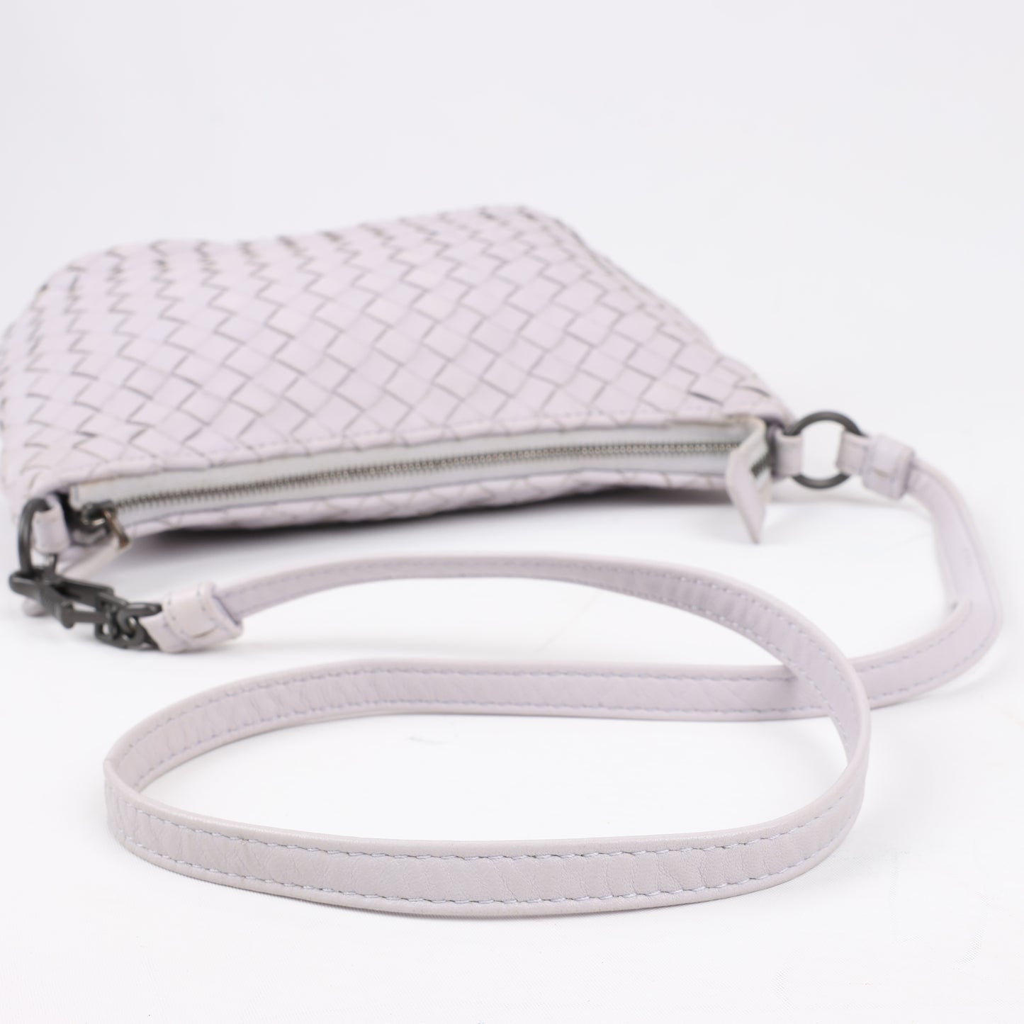 Bottega Veneta Intrecciato Leather Shoulder Bag in Light Purple