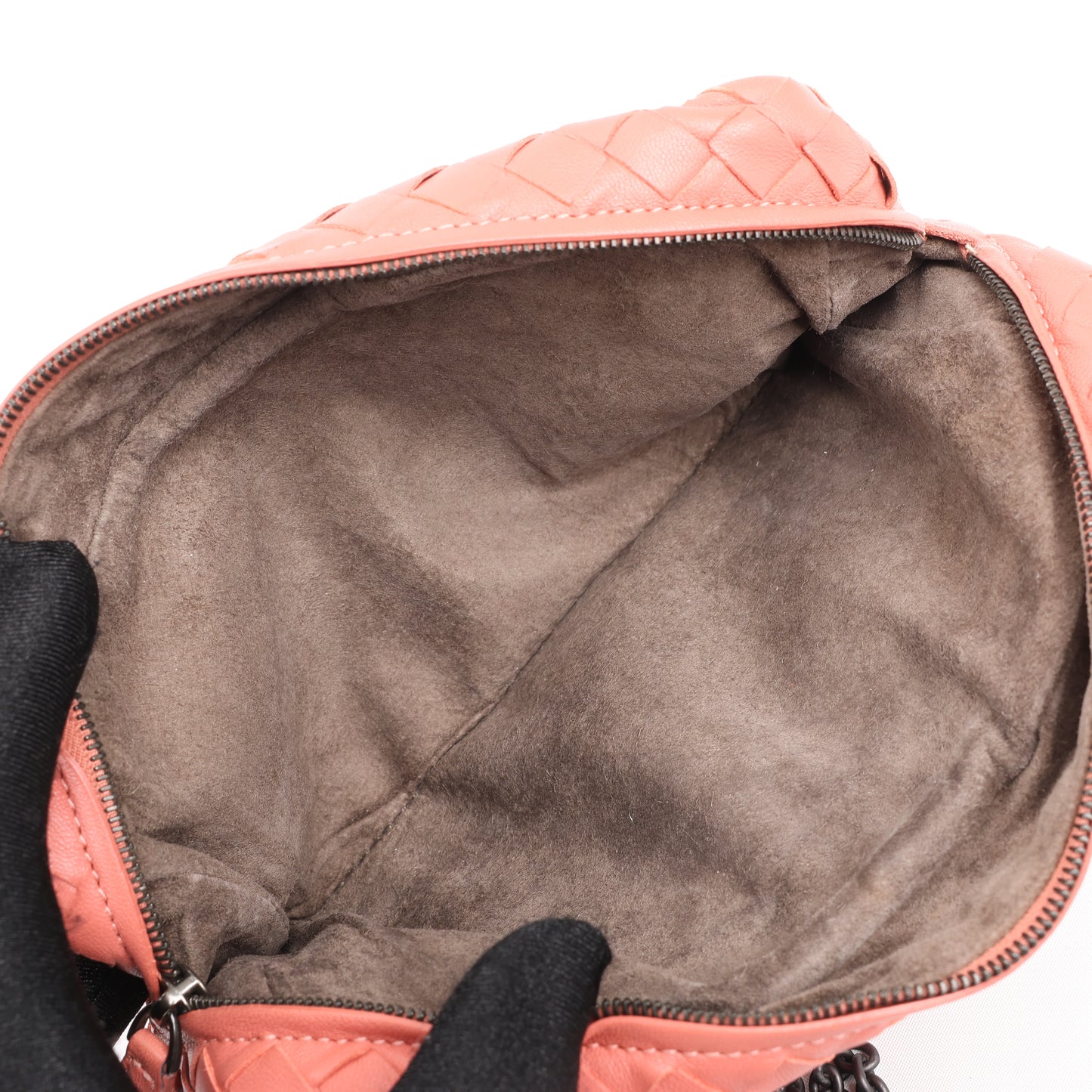 BOTTEGA VENETA Intrecciato Leather Chain Shoulder Bag in Pink