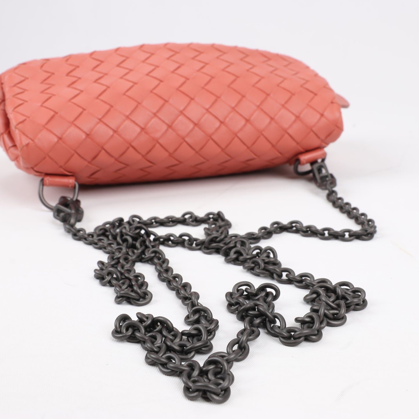 BOTTEGA VENETA Intrecciato Leather Chain Shoulder Bag in Pink