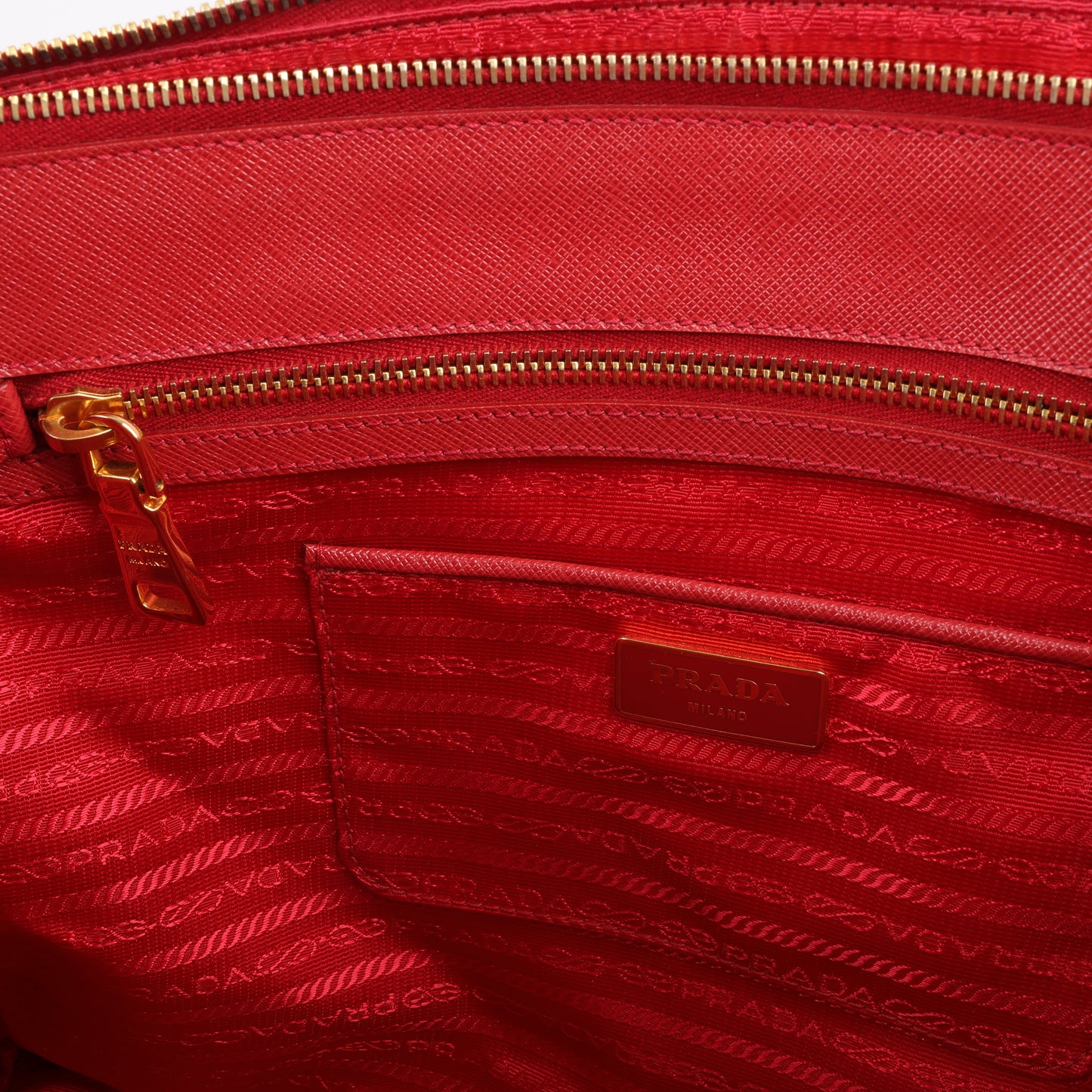 Prada Galleria Saffiano Lux Leather Handag in Red