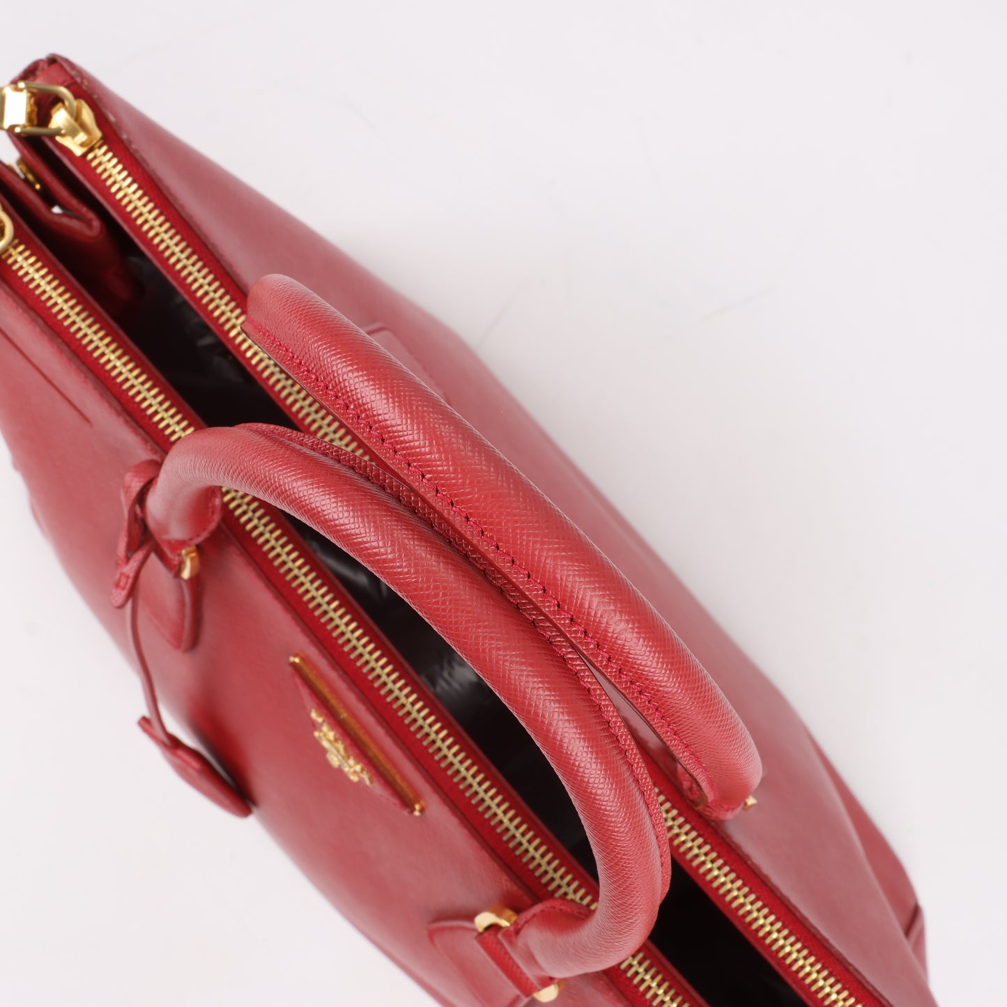 Prada Galleria Saffiano Lux Leather Handag in Red