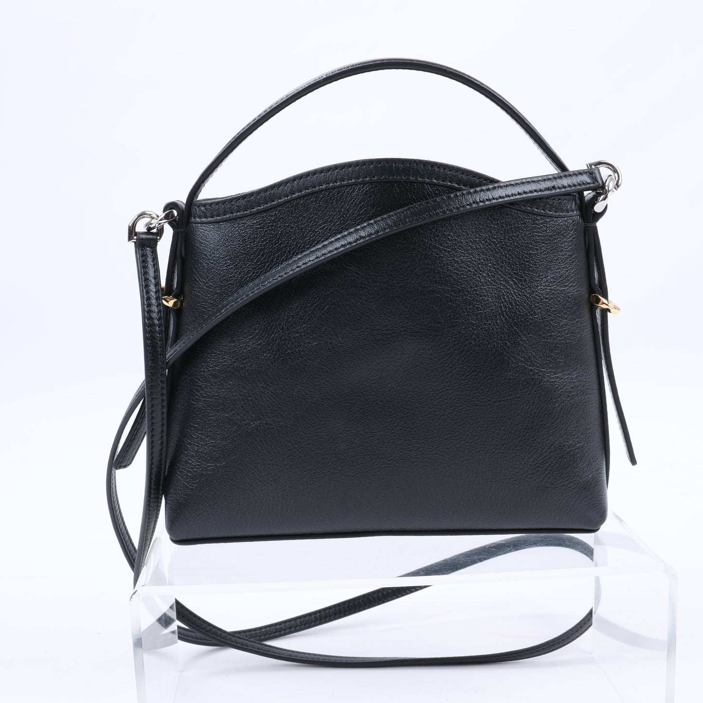 Givenchy „Voyeux“ 2-Wege-Umhängetasche aus schwarzem Leder