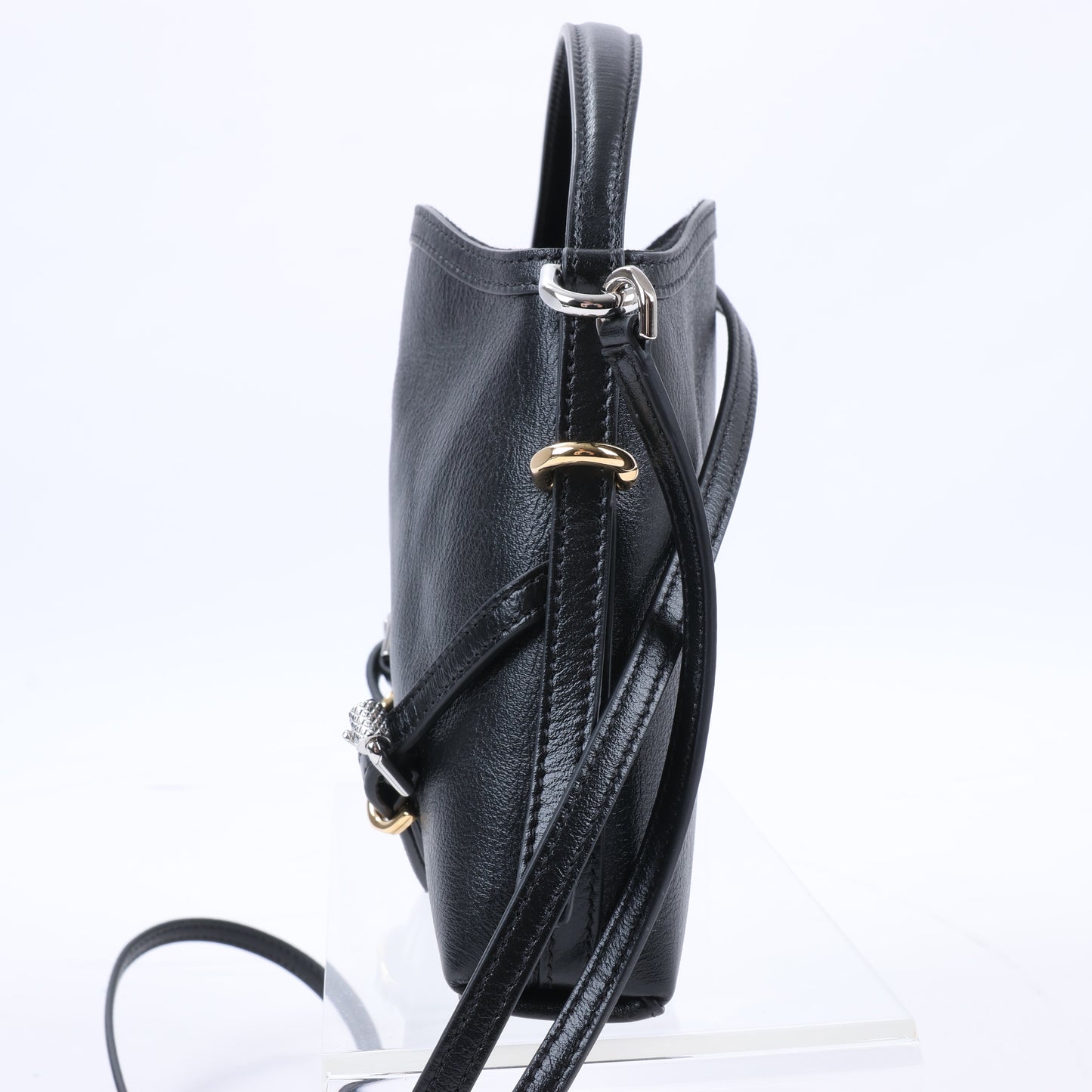 Givenchy „Voyeux“ 2-Wege-Umhängetasche aus schwarzem Leder