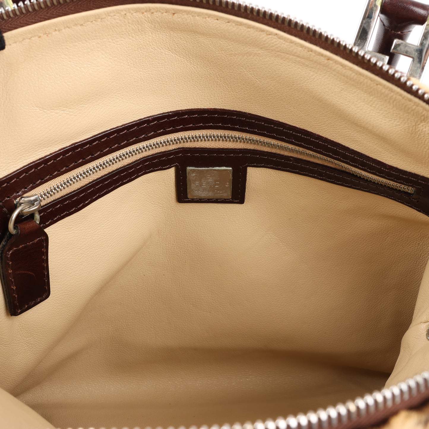 FENDI – 2-Wege-Handtasche aus Leder im Giraffen-Pony-Stil in Braun