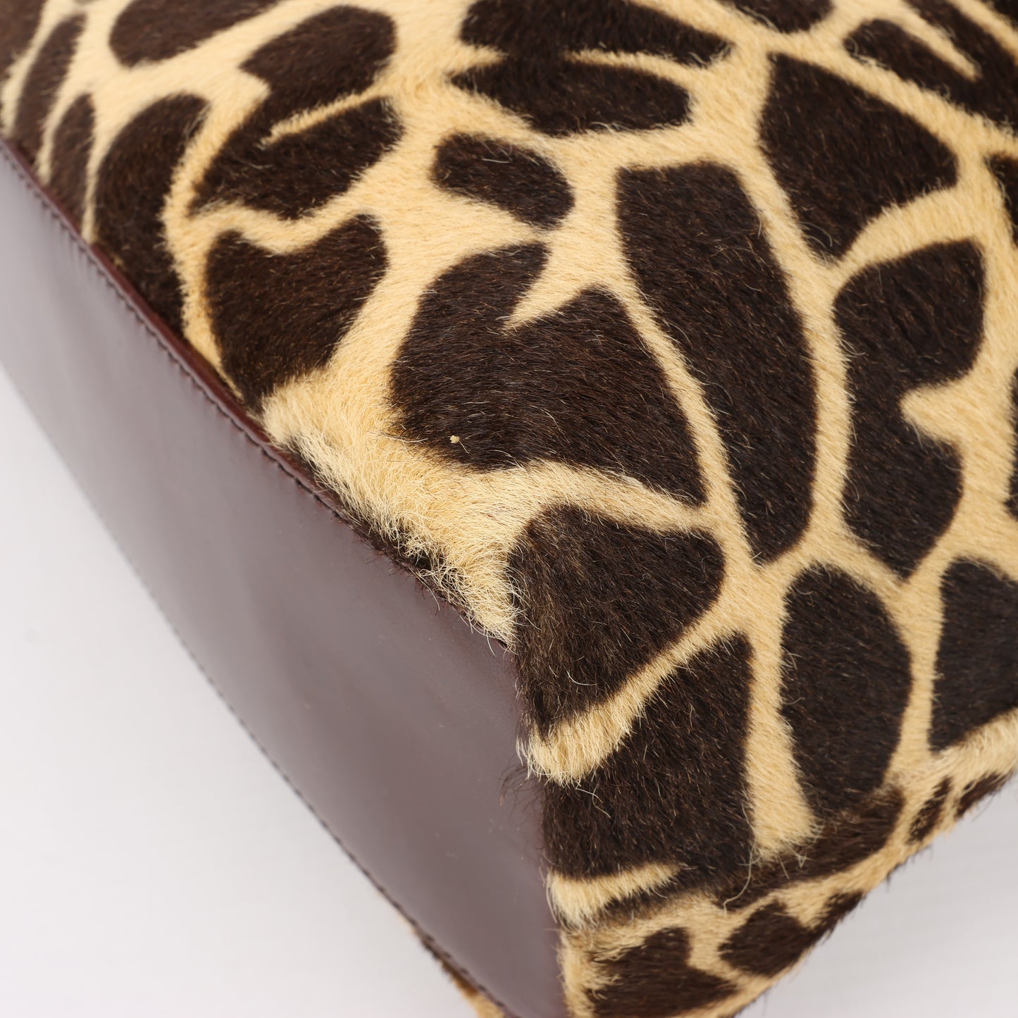 FENDI – 2-Wege-Handtasche aus Leder im Giraffen-Pony-Stil in Braun