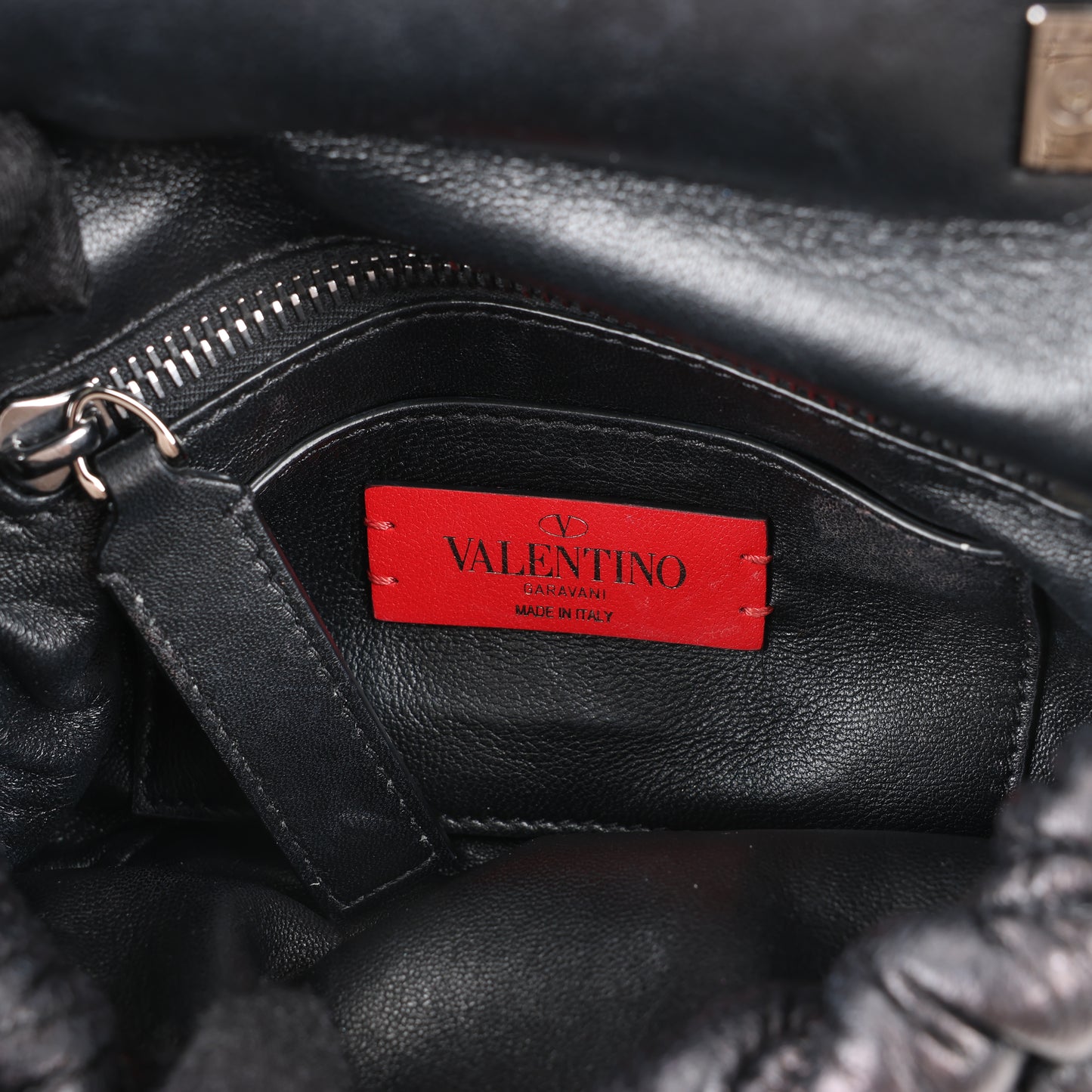 Valentino Garavani Nappa Small Spikeme Shoulder Bag in Black