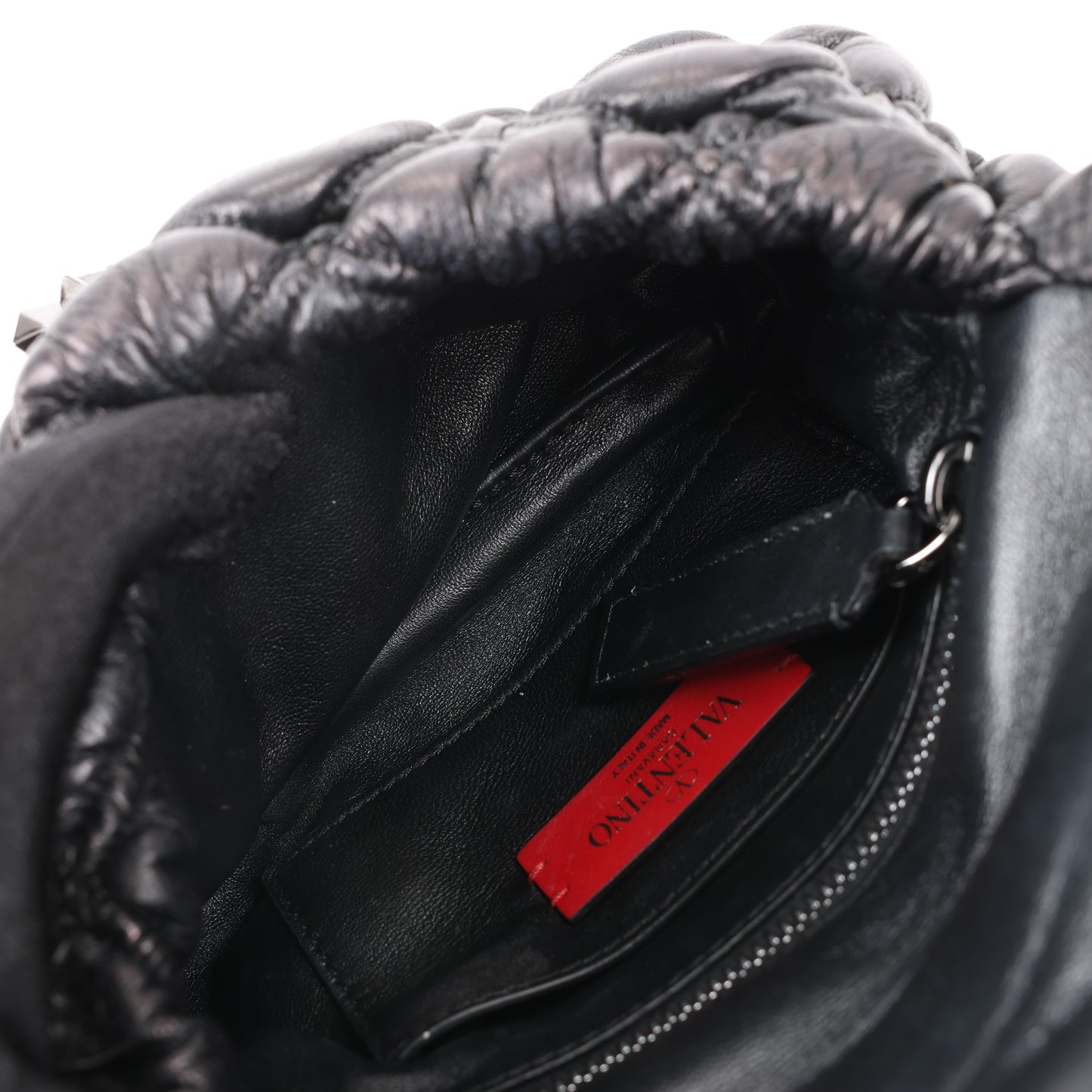 Valentino Garavani Nappa Small Spikeme Shoulder Bag in Black
