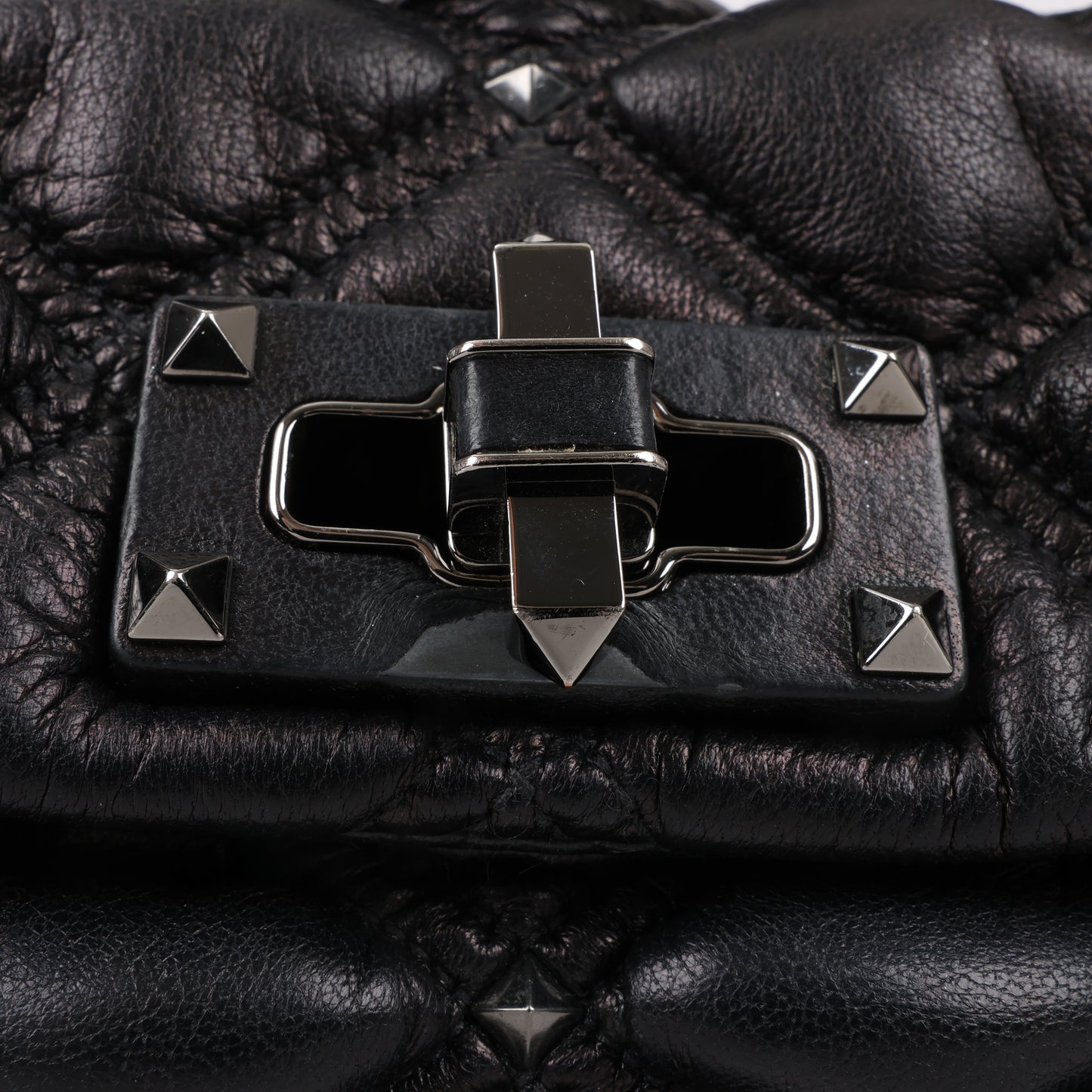 Valentino Garavani Nappa Small Spikeme Shoulder Bag in Black