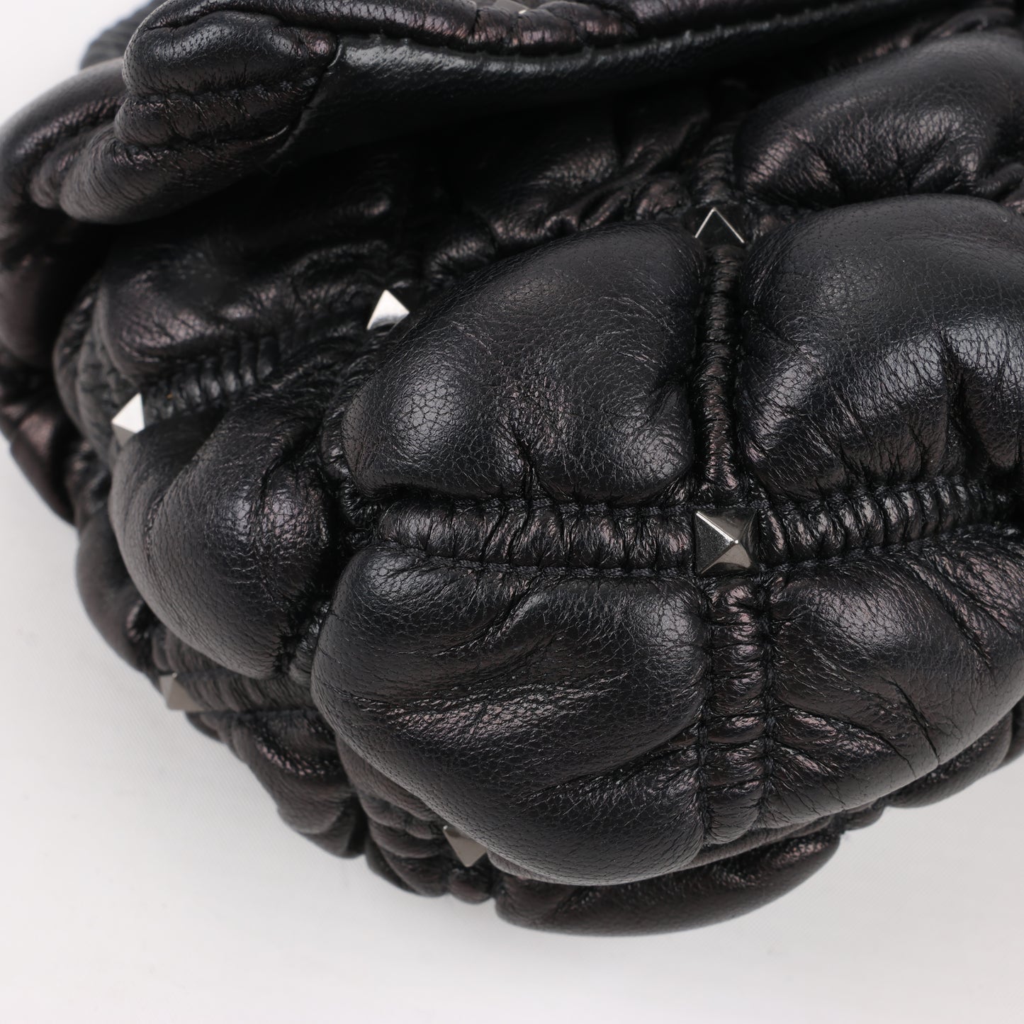 Valentino Garavani Nappa Small Spikeme Shoulder Bag in Black