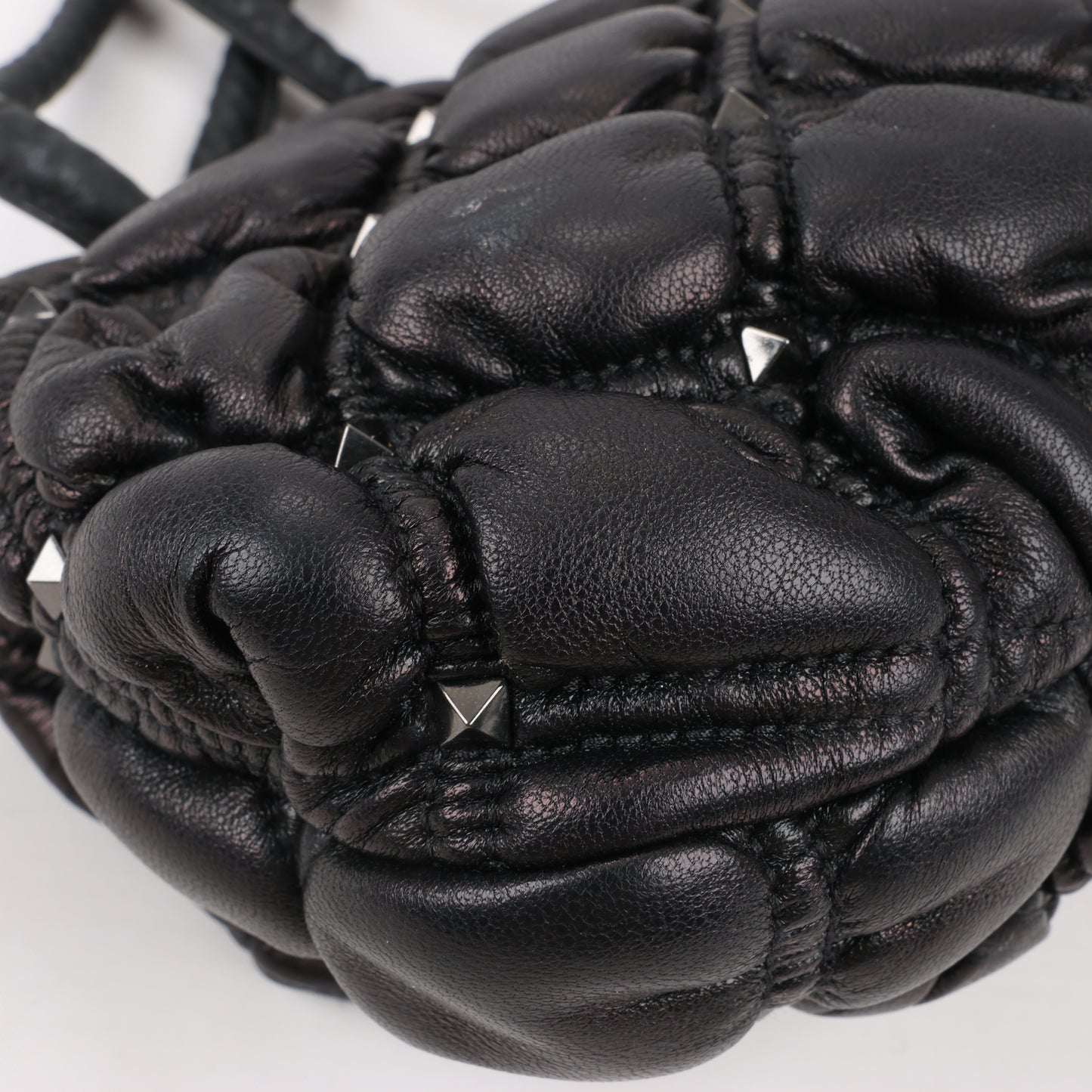 Valentino Garavani Nappa Small Spikeme Shoulder Bag in Black