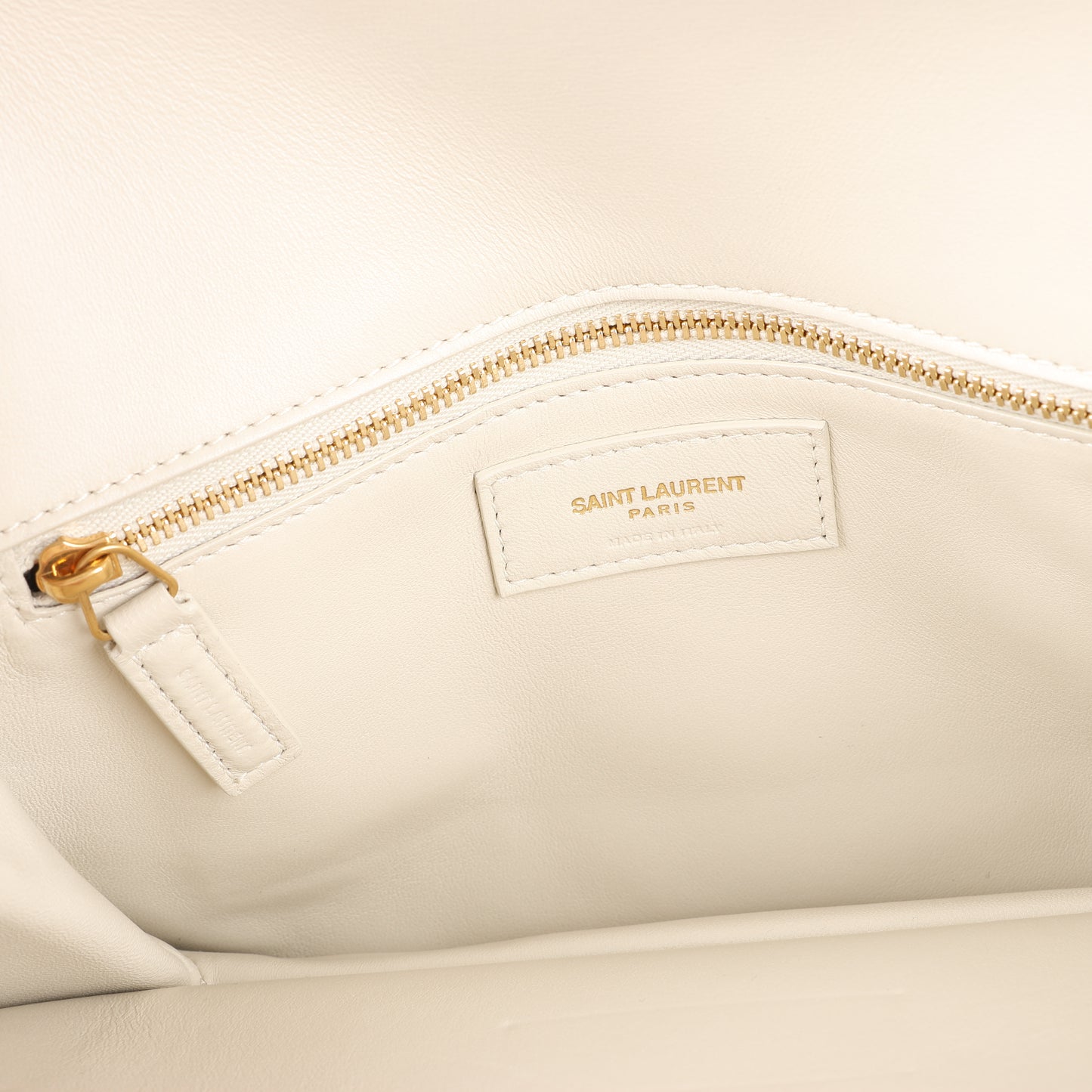 Saint Laurent Paris Le Maillon Leather Shoulder bag in Beige 649795