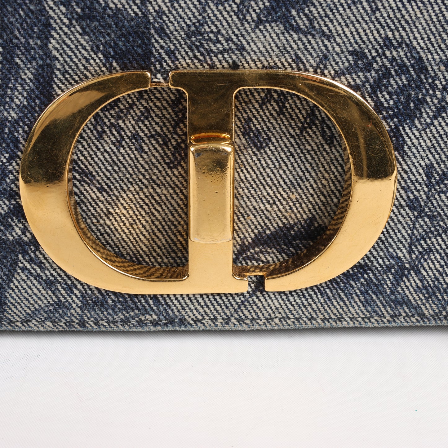 Christian Dior Caro Denim Chain Shoulder Bag in Blue