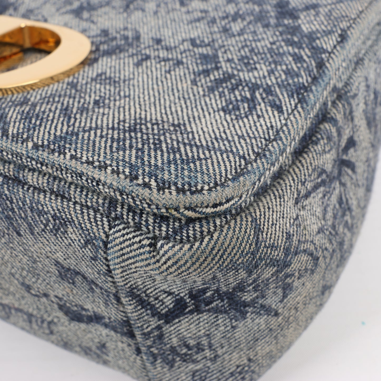 Christian Dior Caro Denim Chain Shoulder Bag in Blue
