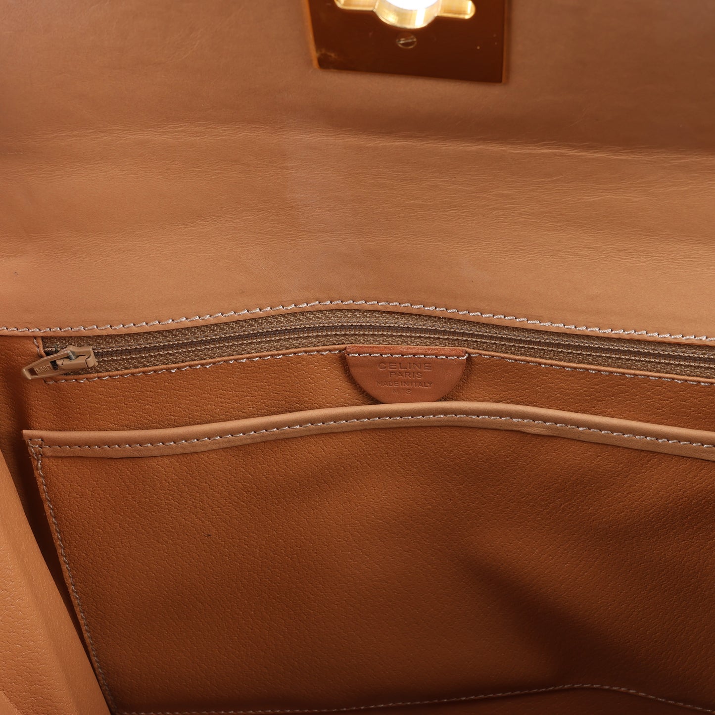 CELINE Macadam Handtasche aus PVC und Leder in Braun