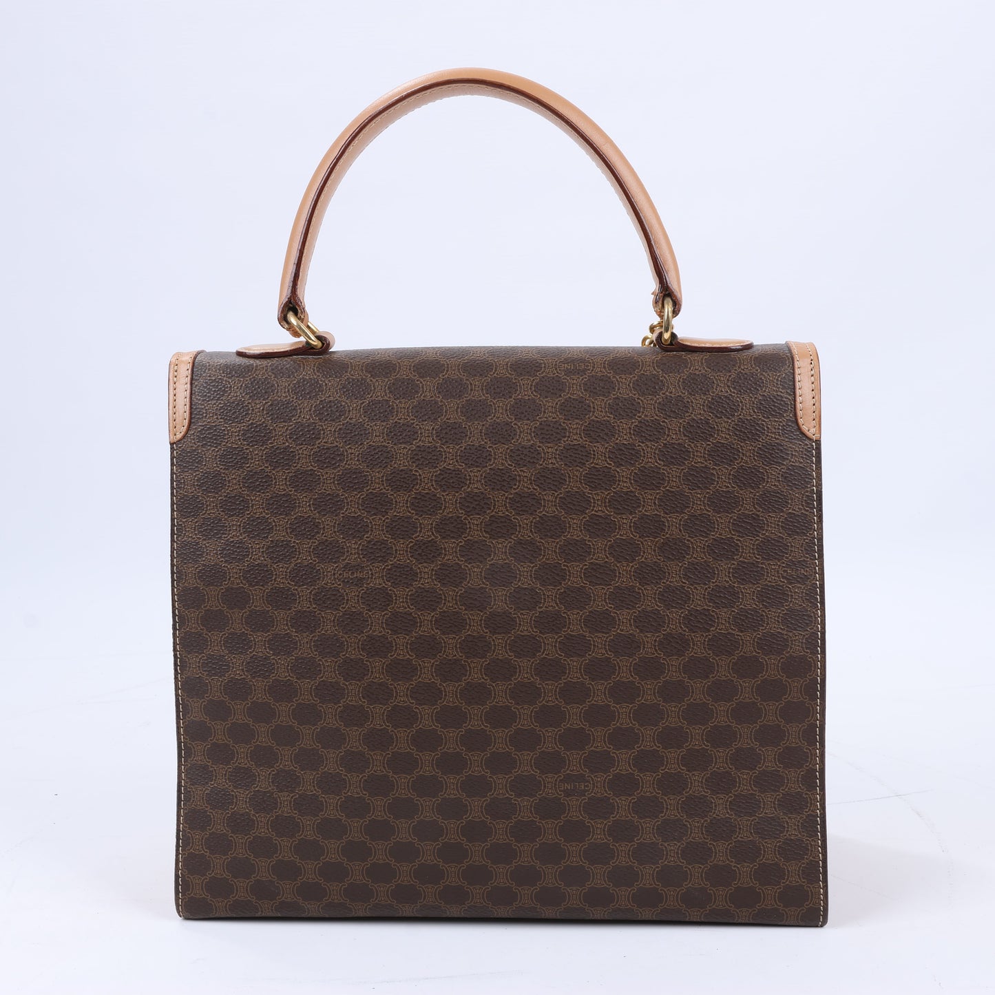 CELINE Macadam Handtasche aus PVC und Leder in Braun