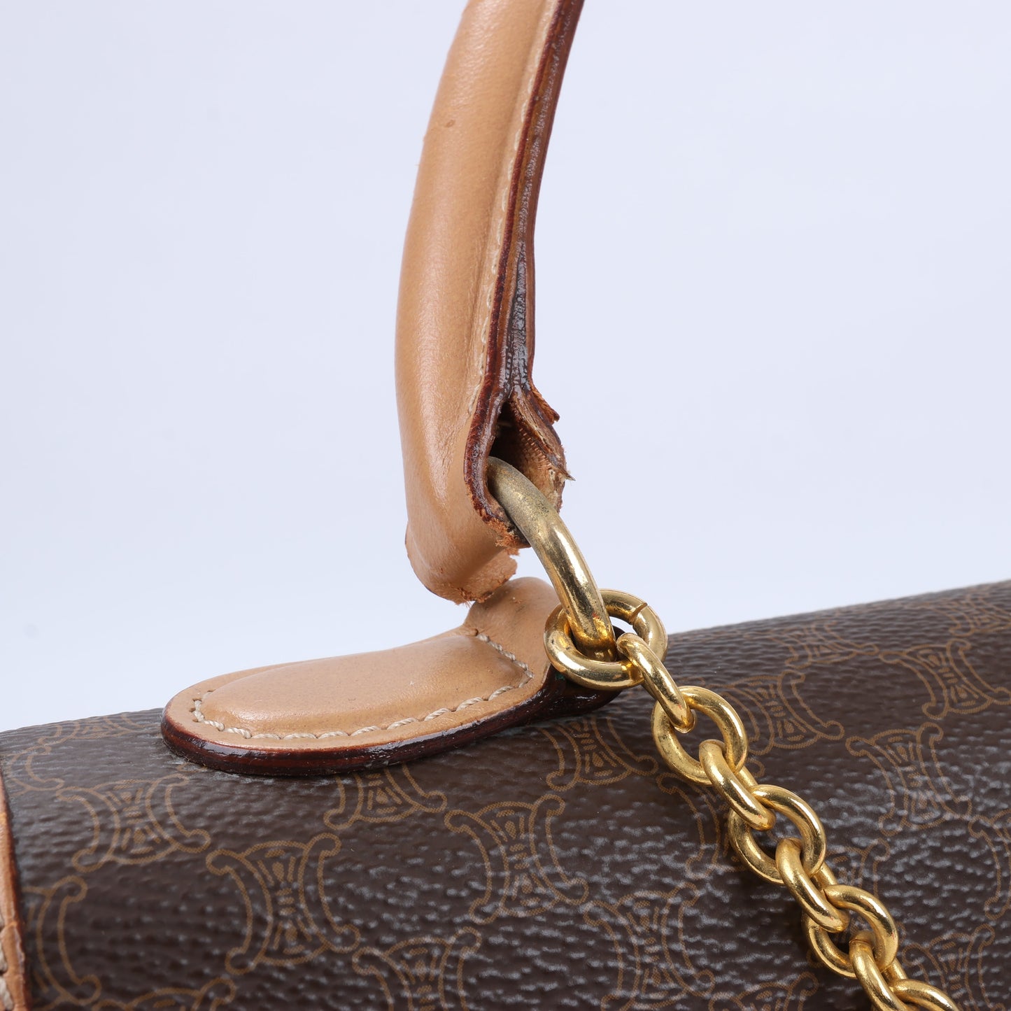 CELINE Macadam Handtasche aus PVC und Leder in Braun