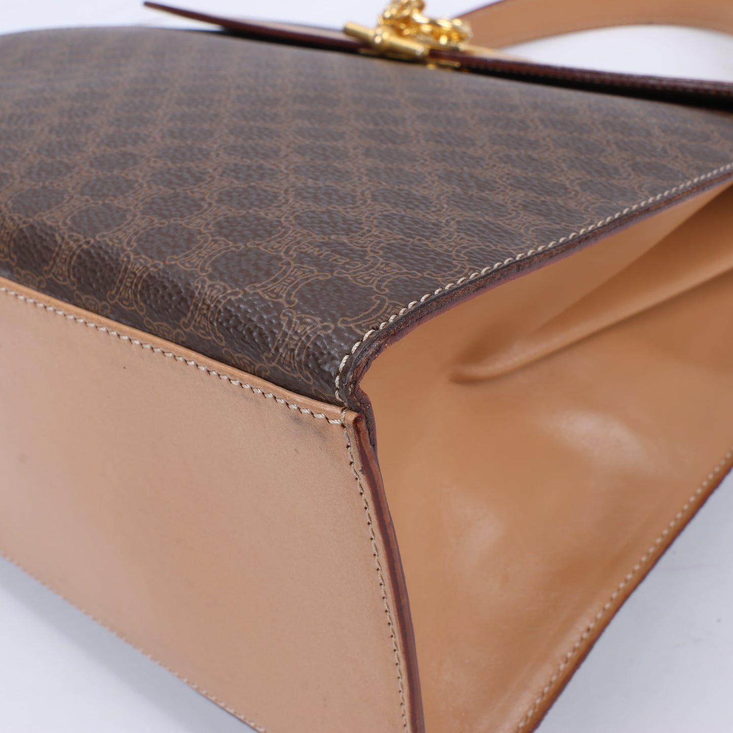CELINE Macadam Handtasche aus PVC und Leder in Braun