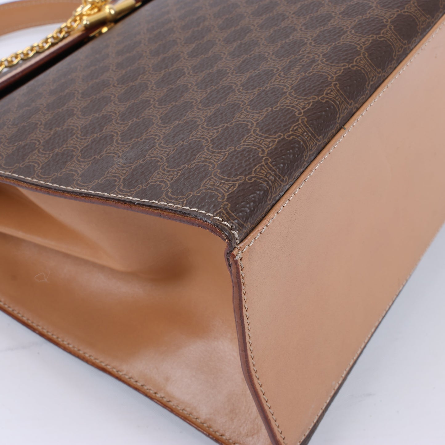 CELINE Macadam Handtasche aus PVC und Leder in Braun