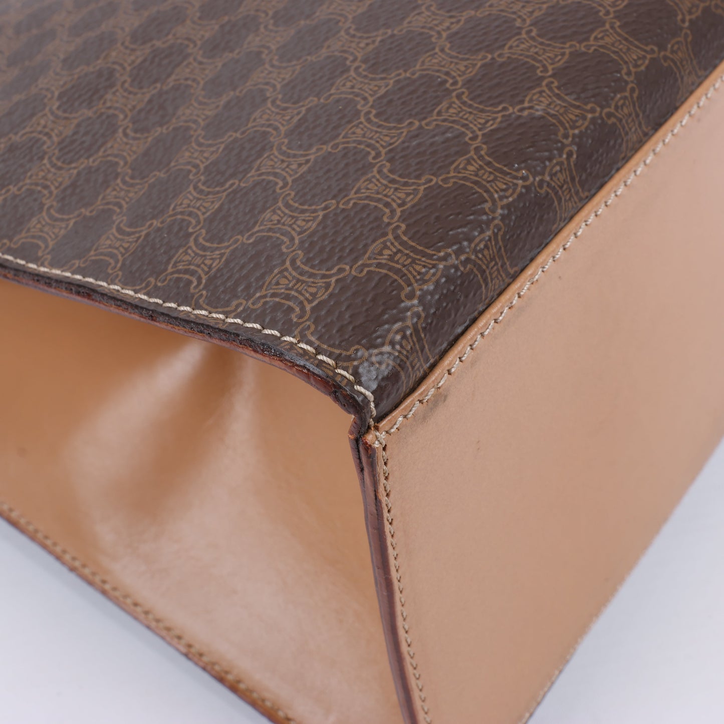 CELINE Macadam Handtasche aus PVC und Leder in Braun