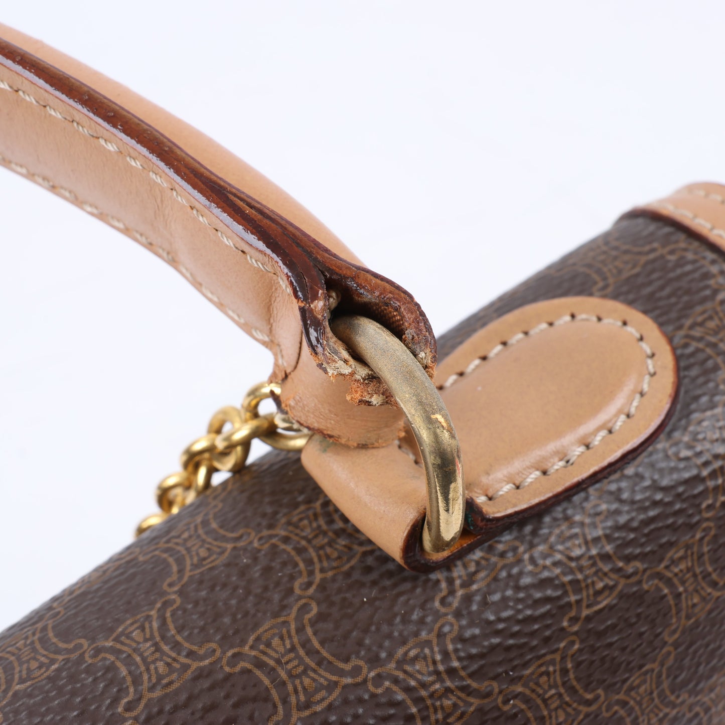 CELINE Macadam Handtasche aus PVC und Leder in Braun