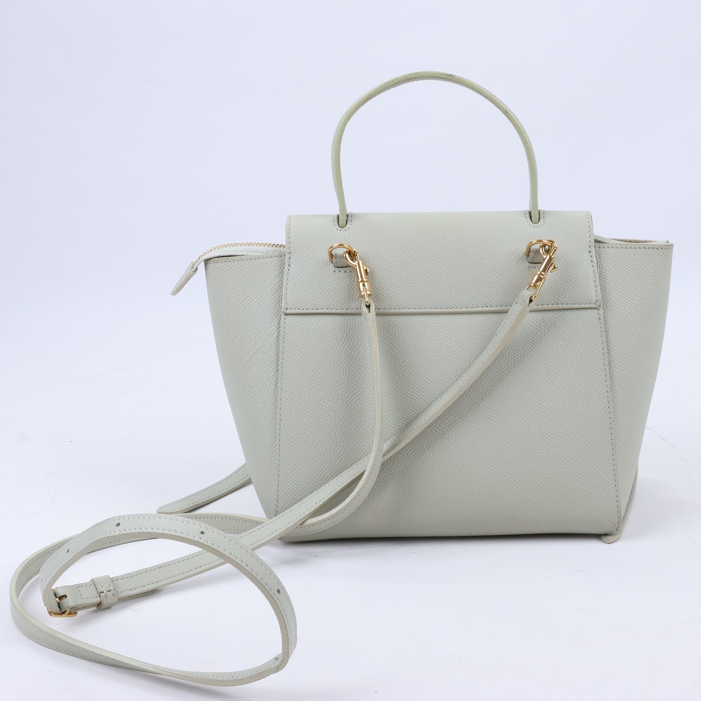 CELINE Gürteltasche aus genarbtem Kalbsleder Nano 2Way Handtasche in Mint