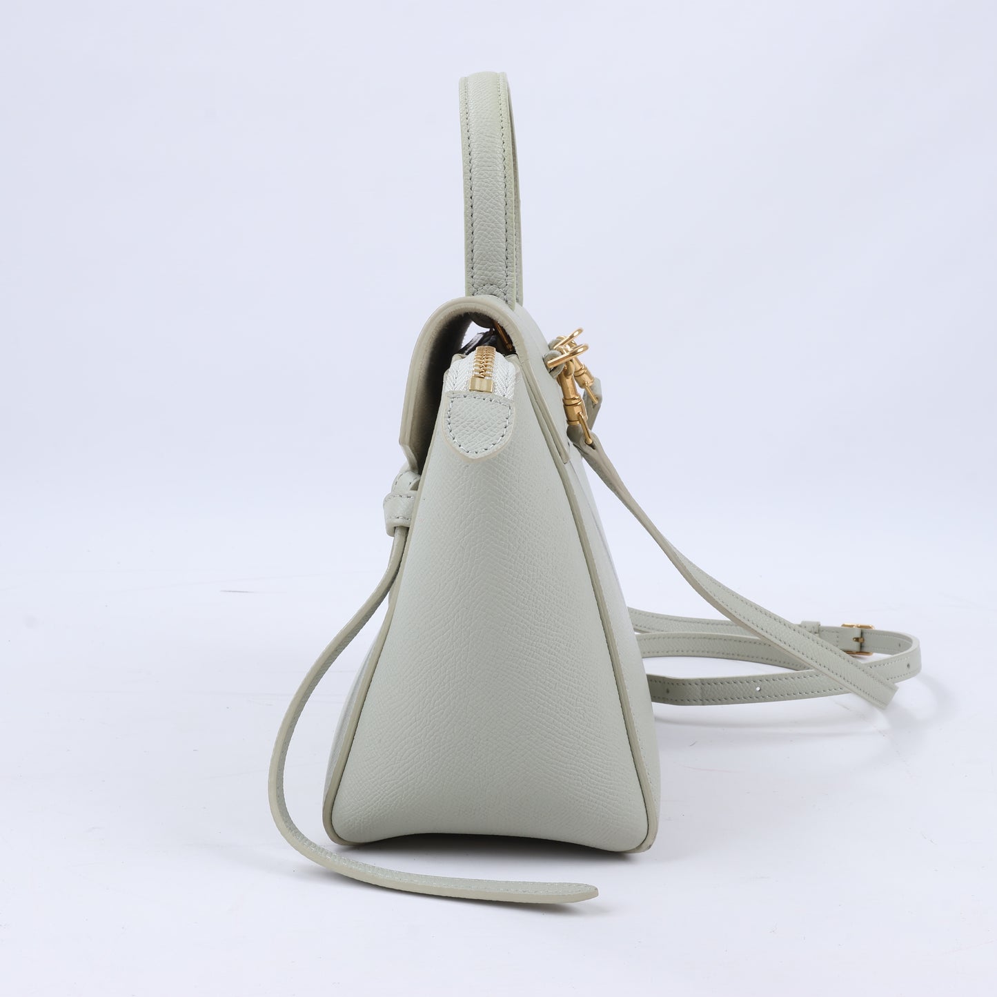 CELINE Gürteltasche aus genarbtem Kalbsleder Nano 2Way Handtasche in Mint