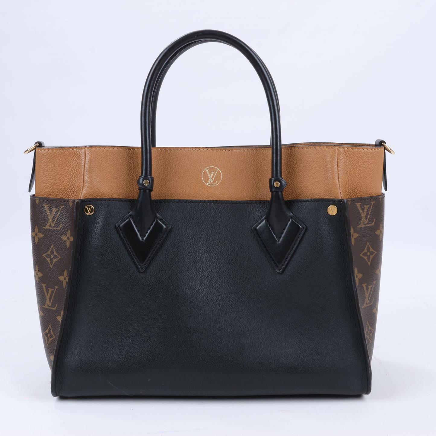 Louis Vuitton Monogram On My Side Handtasche in Marineblau und Kamel M53823