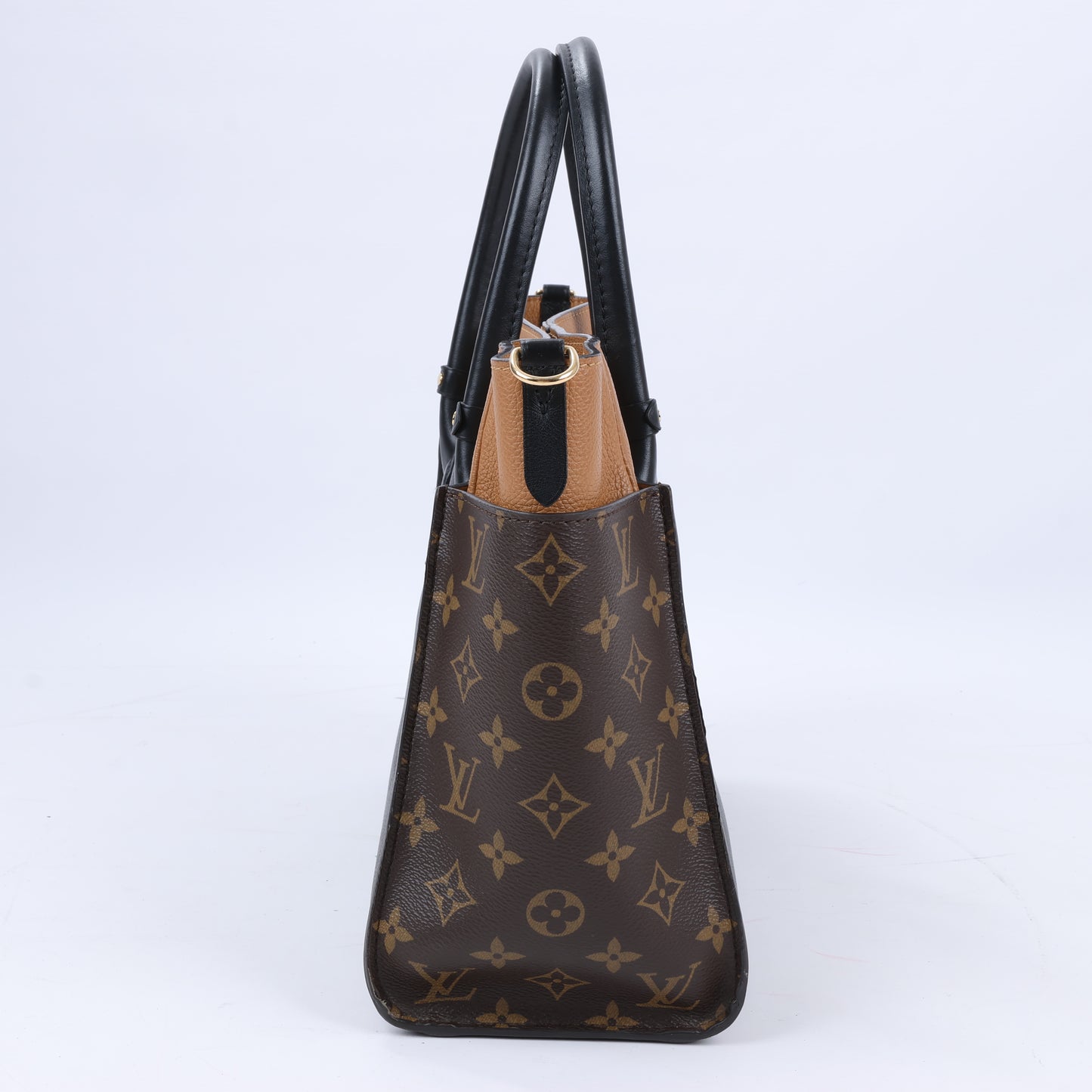 Louis Vuitton Monogram On My Side Handtasche in Marineblau und Kamel M53823