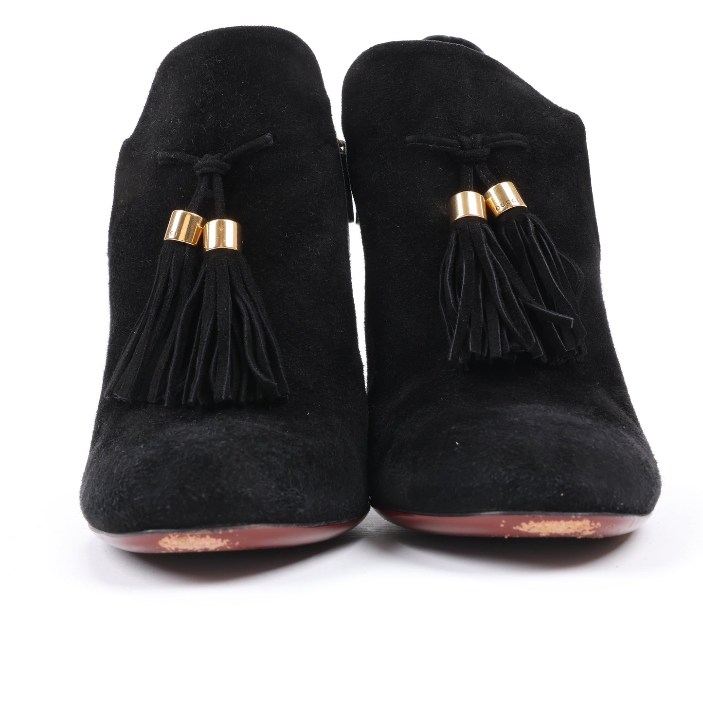 Gucci – Schwarze Stiefeletten aus Wildleder mit Quasten – Größe 37,5 EU 298169