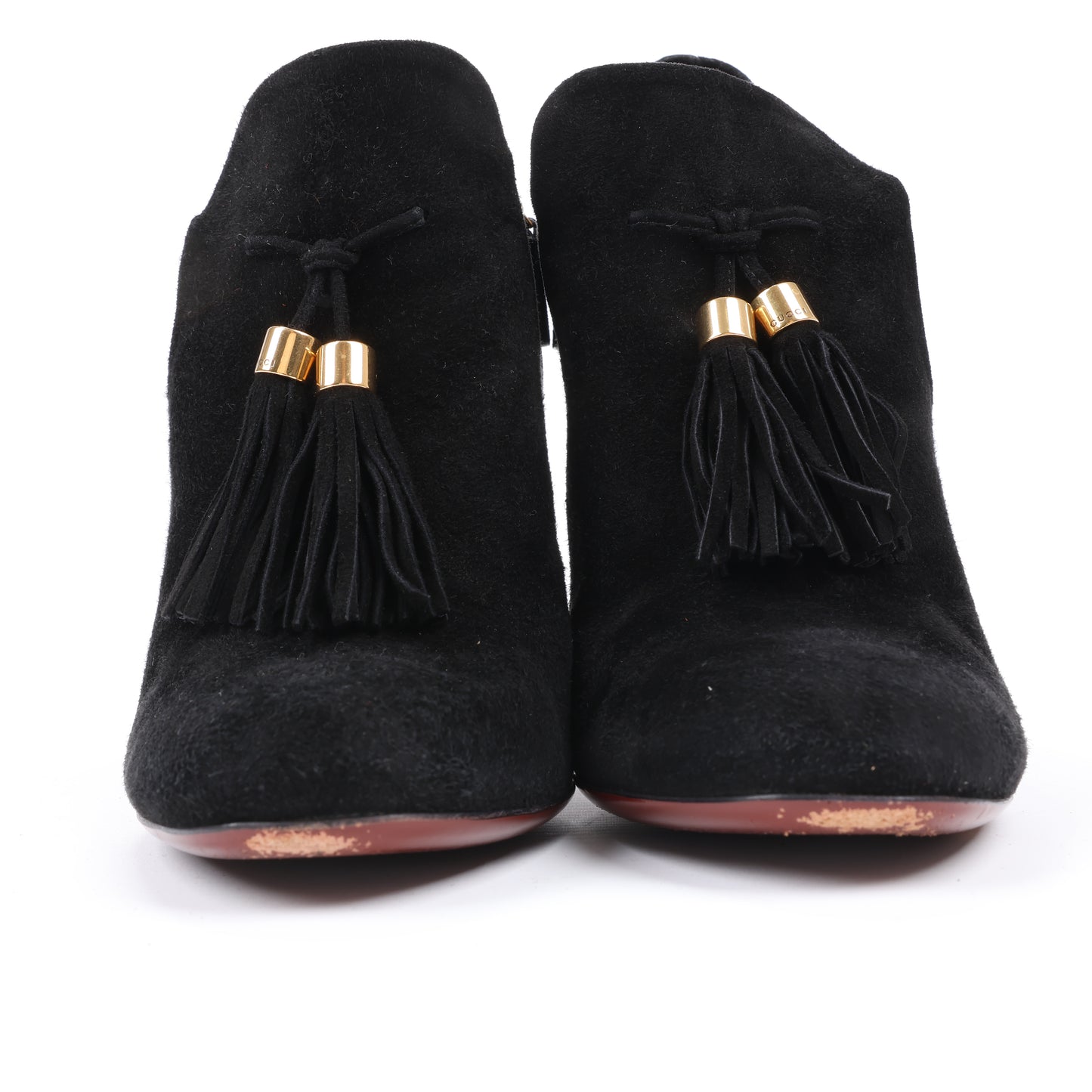 Gucci – Schwarze Stiefeletten aus Wildleder mit Quasten – Größe 37,5 EU 298169