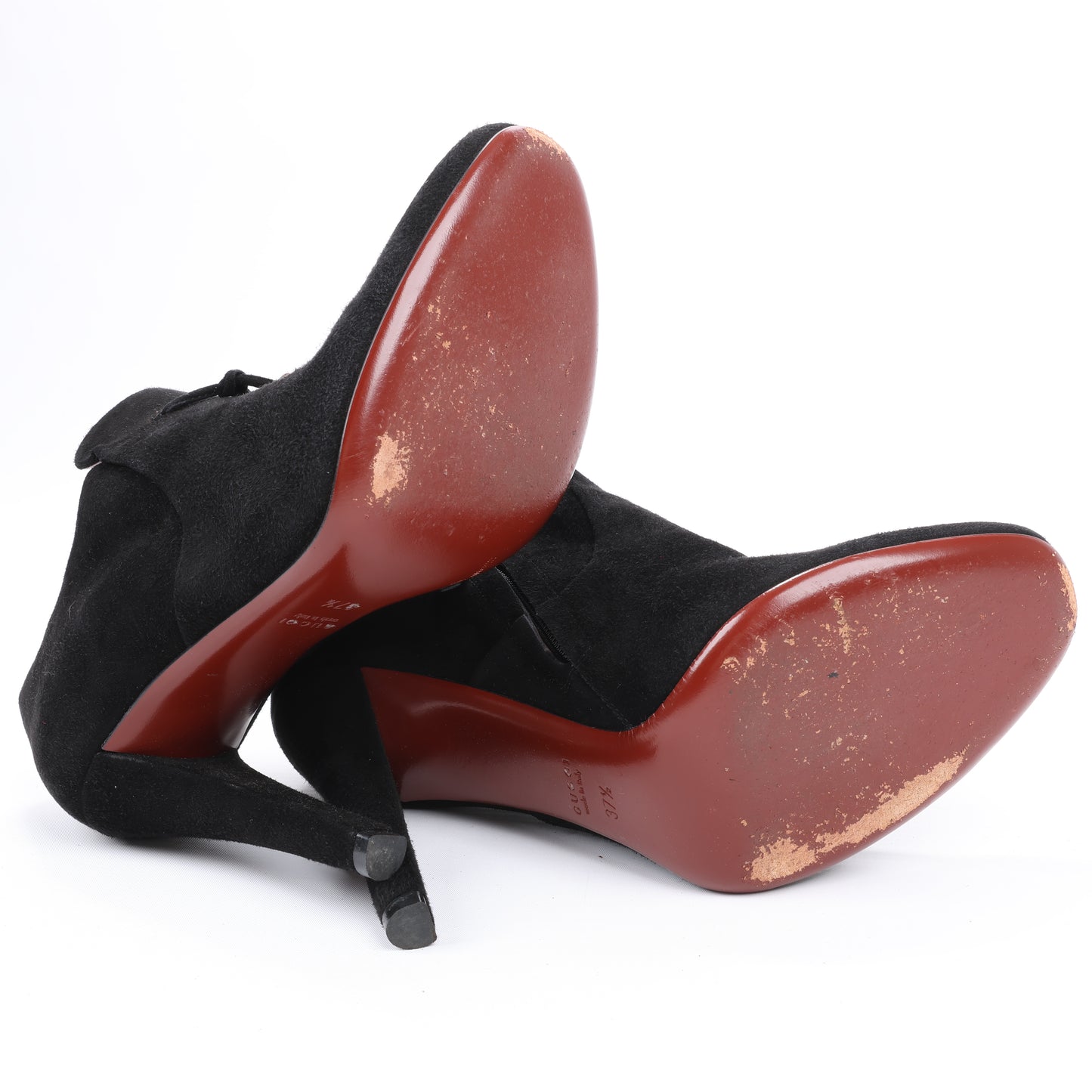 Gucci – Schwarze Stiefeletten aus Wildleder mit Quasten – Größe 37,5 EU 298169