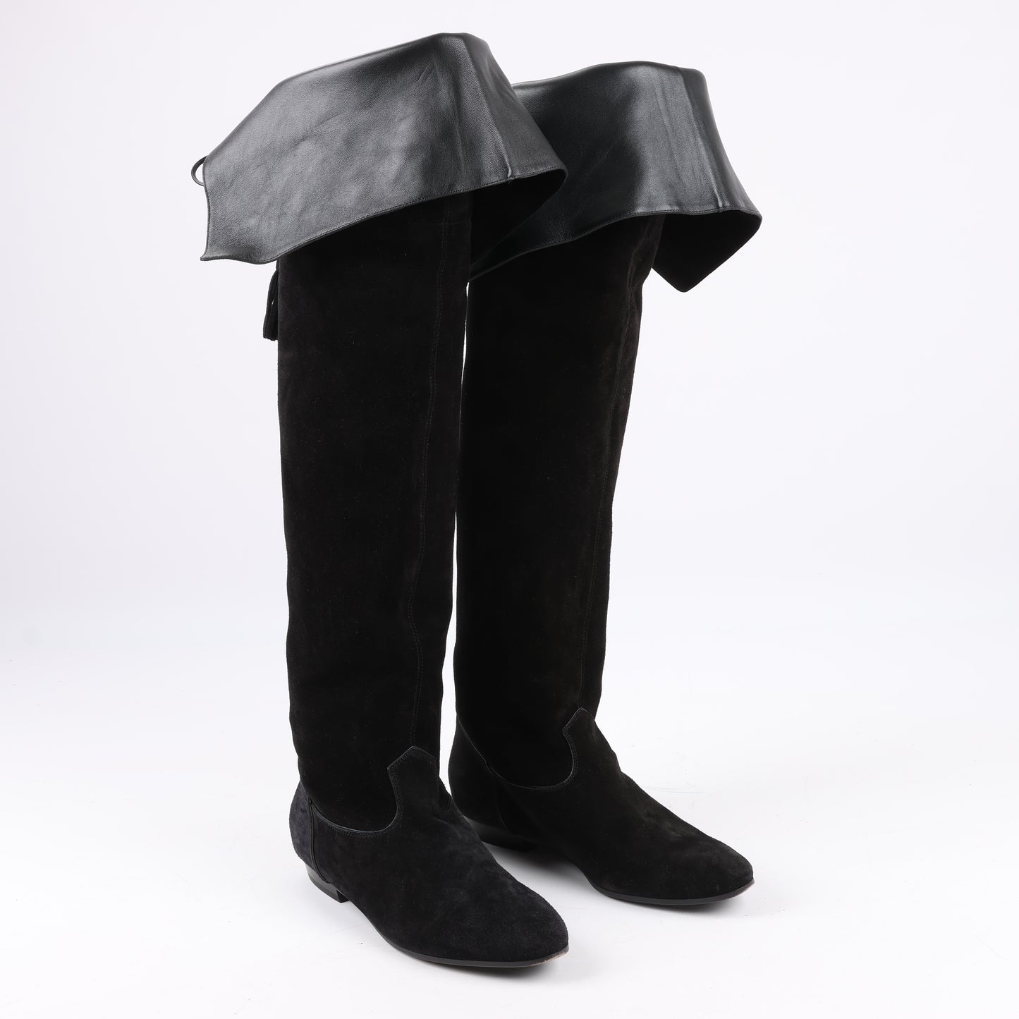 Celine Chat Botté Overknee-Stiefel aus Wildleder-Kalbsleder in Größe 38 RM0220