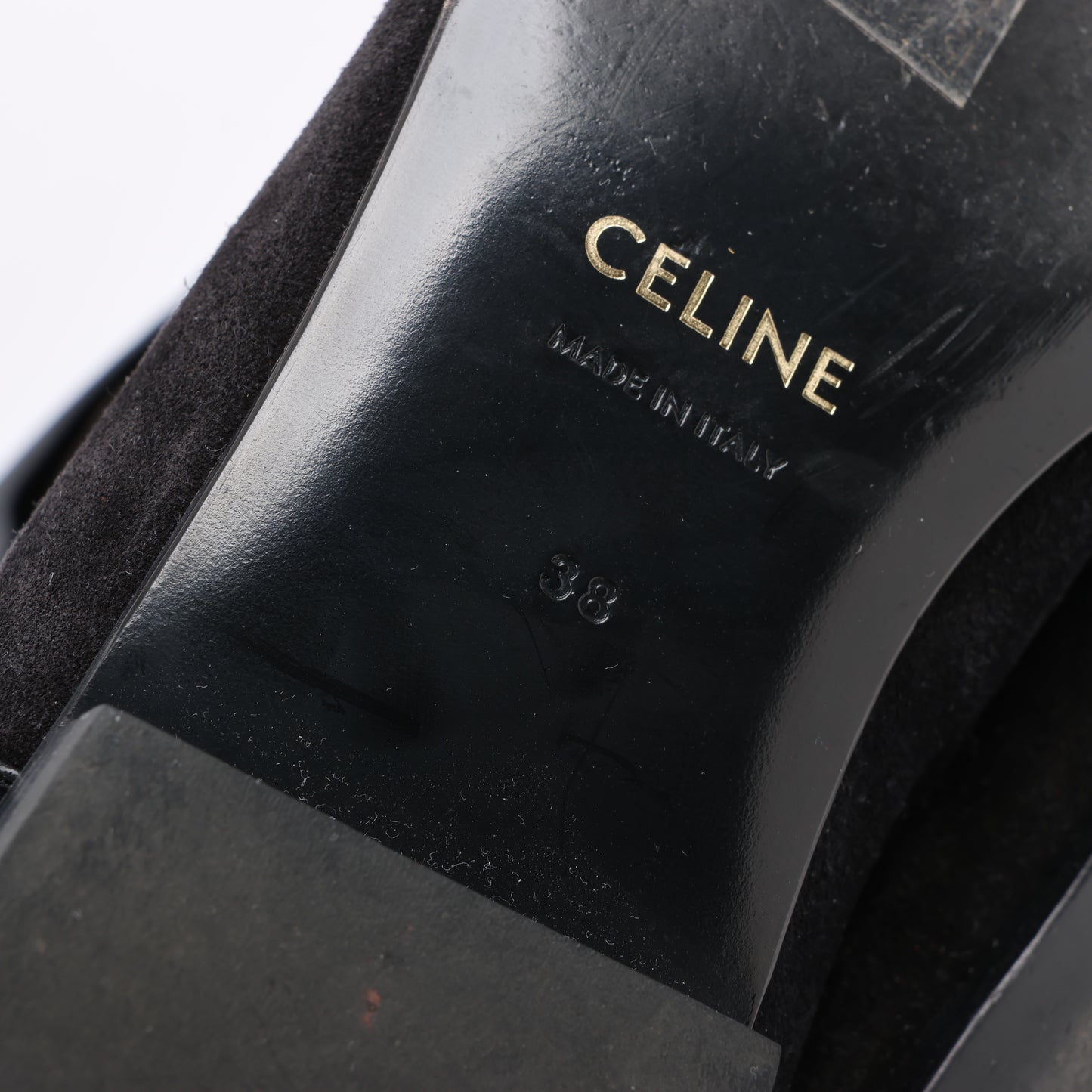 Celine Chat Botté Overknee-Stiefel aus Wildleder-Kalbsleder in Größe 38 RM0220