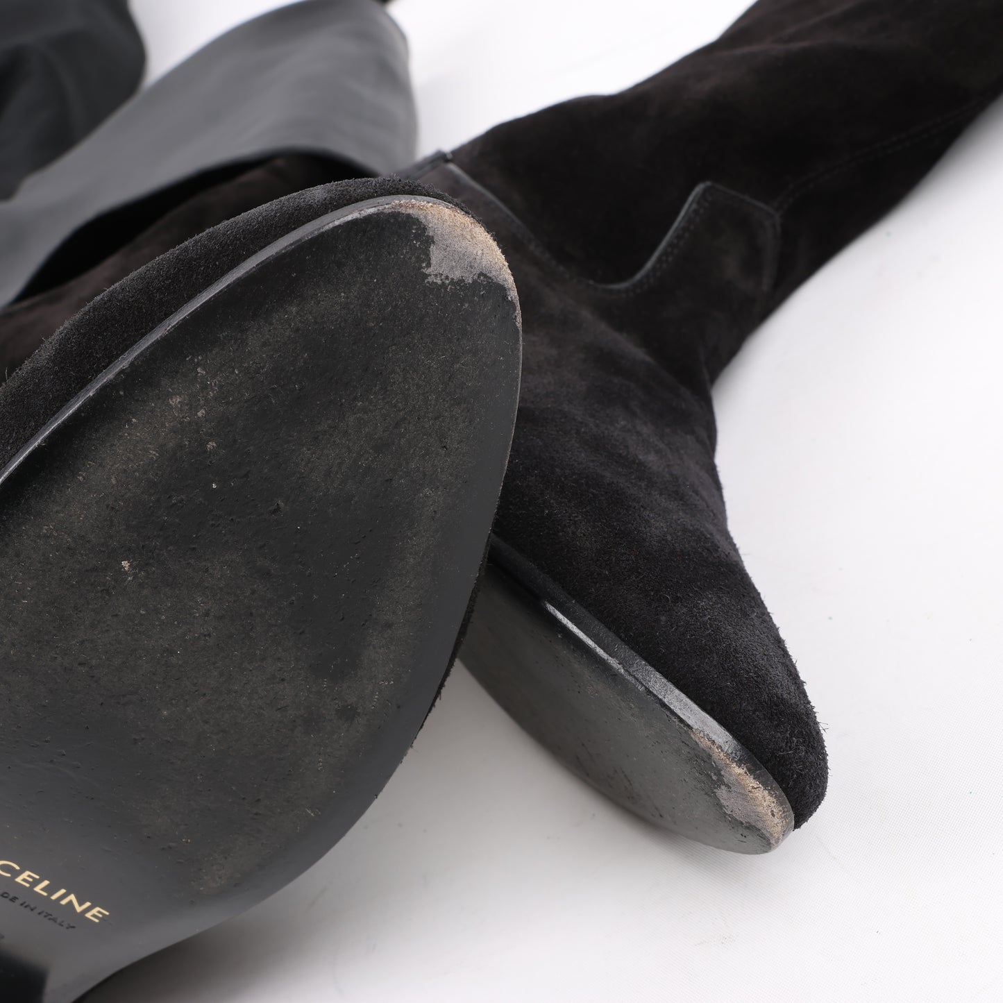 Celine Chat Botté Overknee-Stiefel aus Wildleder-Kalbsleder in Größe 38 RM0220