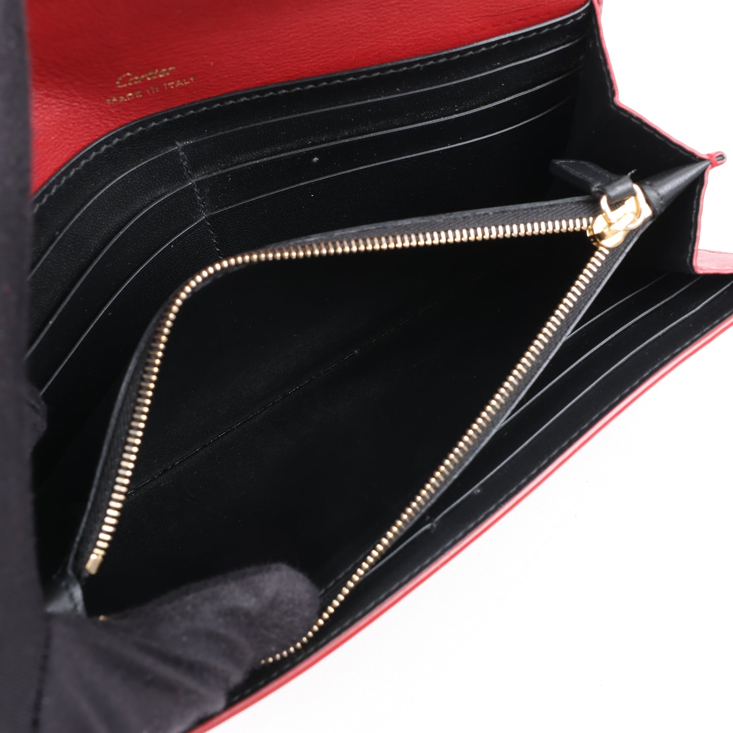 Cartier Garland Doo Cartier Lange Lederbrieftasche in Burgunderrot