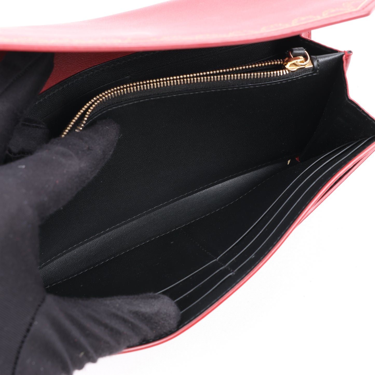 Cartier Garland Doo Cartier Lange Lederbrieftasche in Burgunderrot