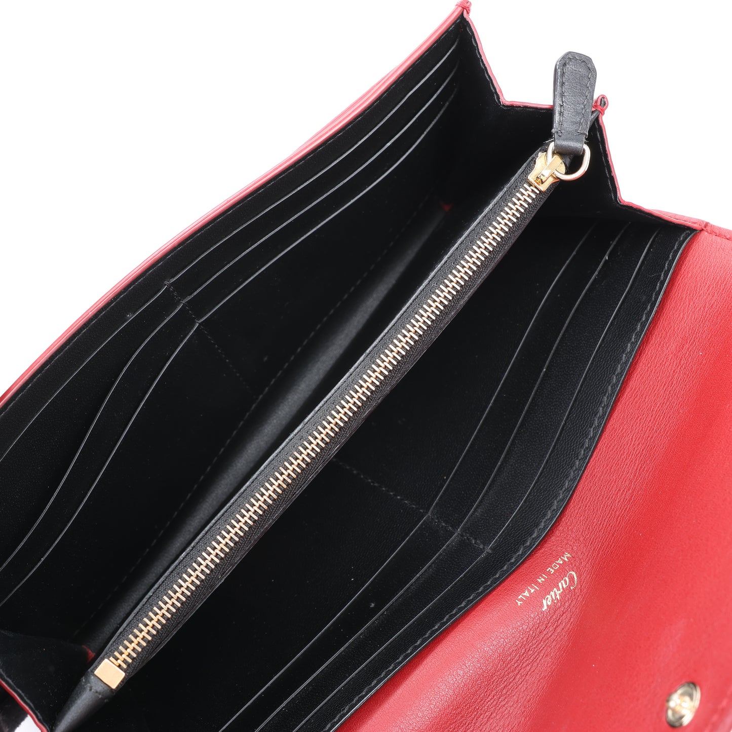 Cartier Garland Doo Cartier Lange Lederbrieftasche in Burgunderrot