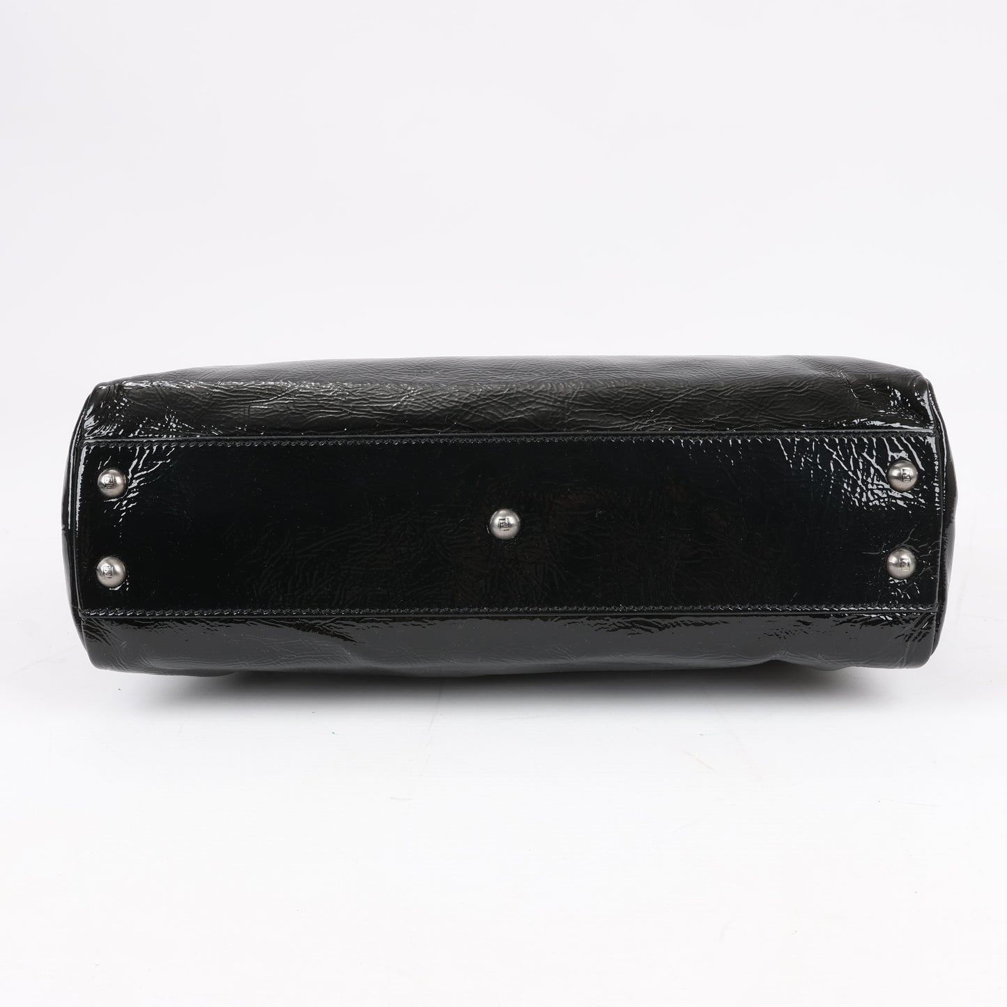 Fendi Peekaboo 2-Wege-Handtasche aus Lackleder in Schwarz 8BN211