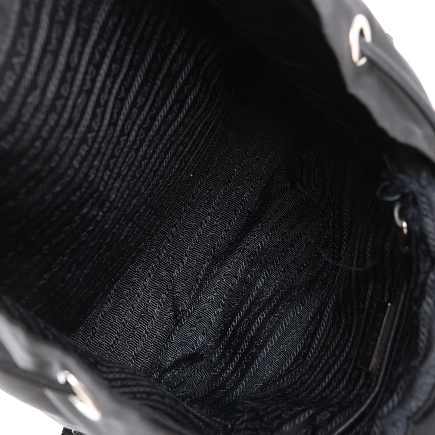 Prada Tessuto Stoff x Lederrucksack in Schwarz