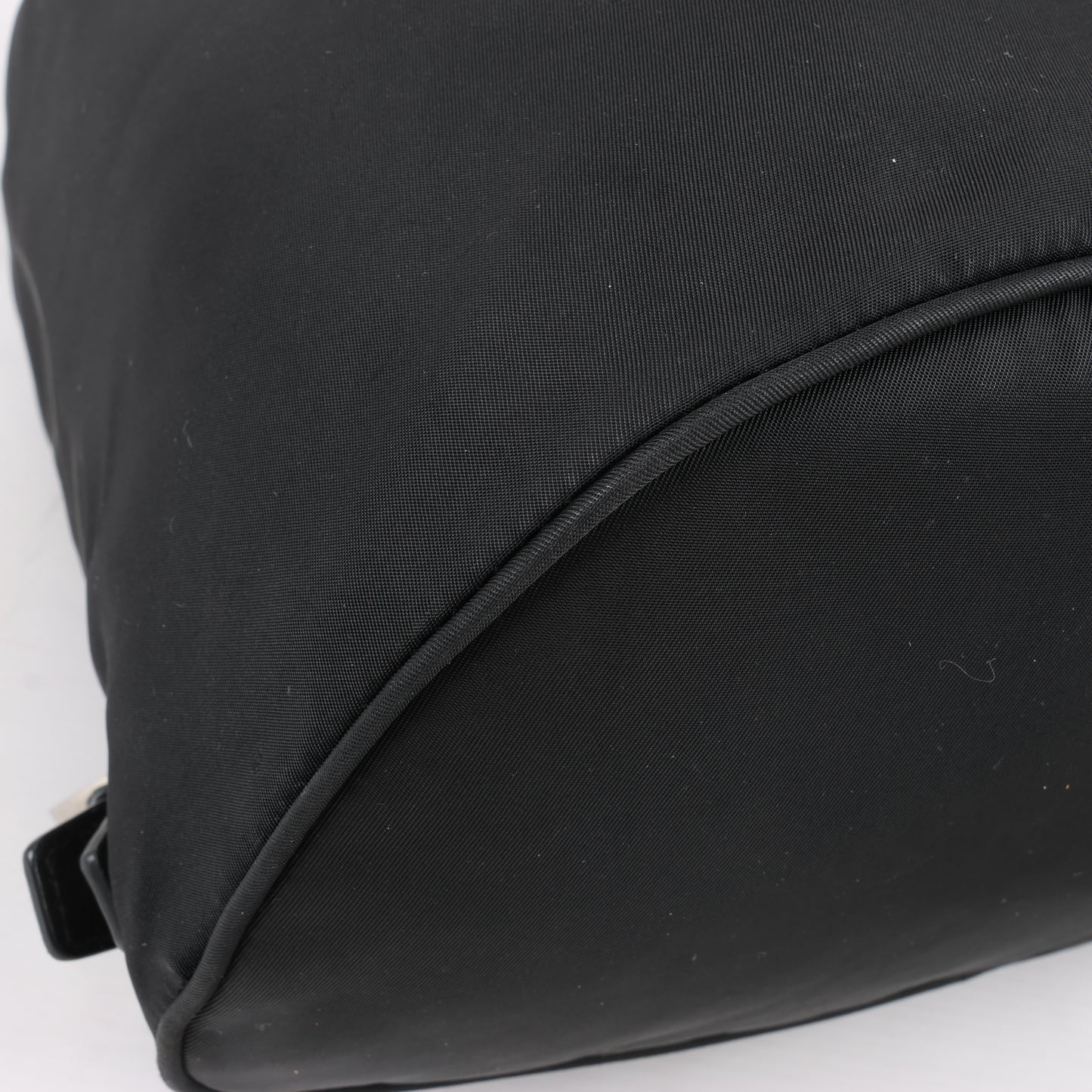 Prada Tessuto Stoff x Lederrucksack in Schwarz